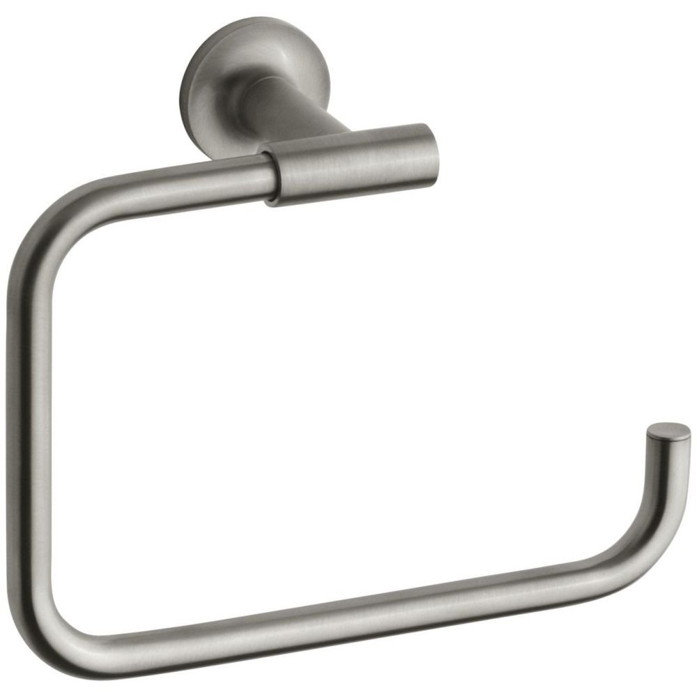 KOHLER 14441-BN Purist Wall-Mount Towel Ring - Brushed Nickel Bathroom Accessory for Hand & Face Towels | Modern Bathroom & Powder Room Decor