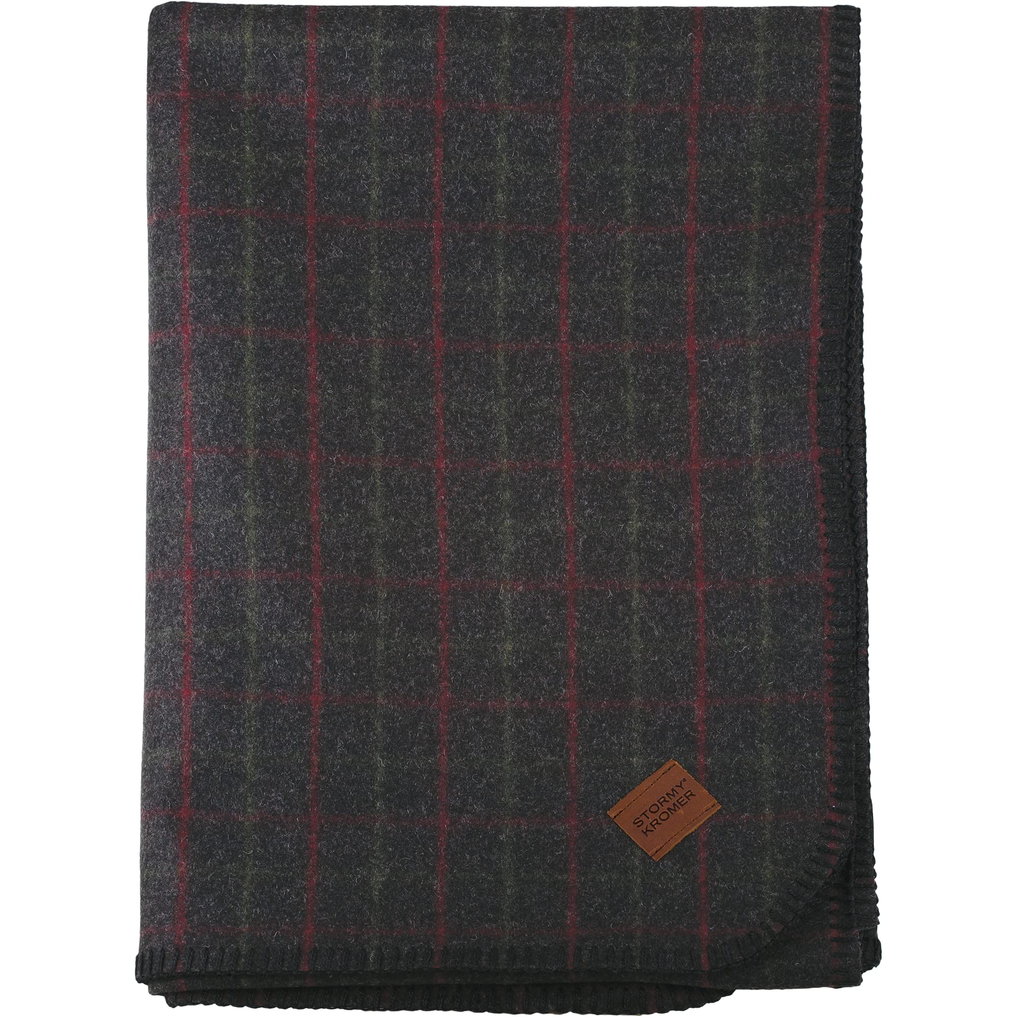Stormy Kromer Plaid Wool Blanket - Warm & Durable Throw Blanket for Couch, Bed, Camping & Outdoor Adventures - Perfect for Cozy Nights, Picnics & Cabin Getaways