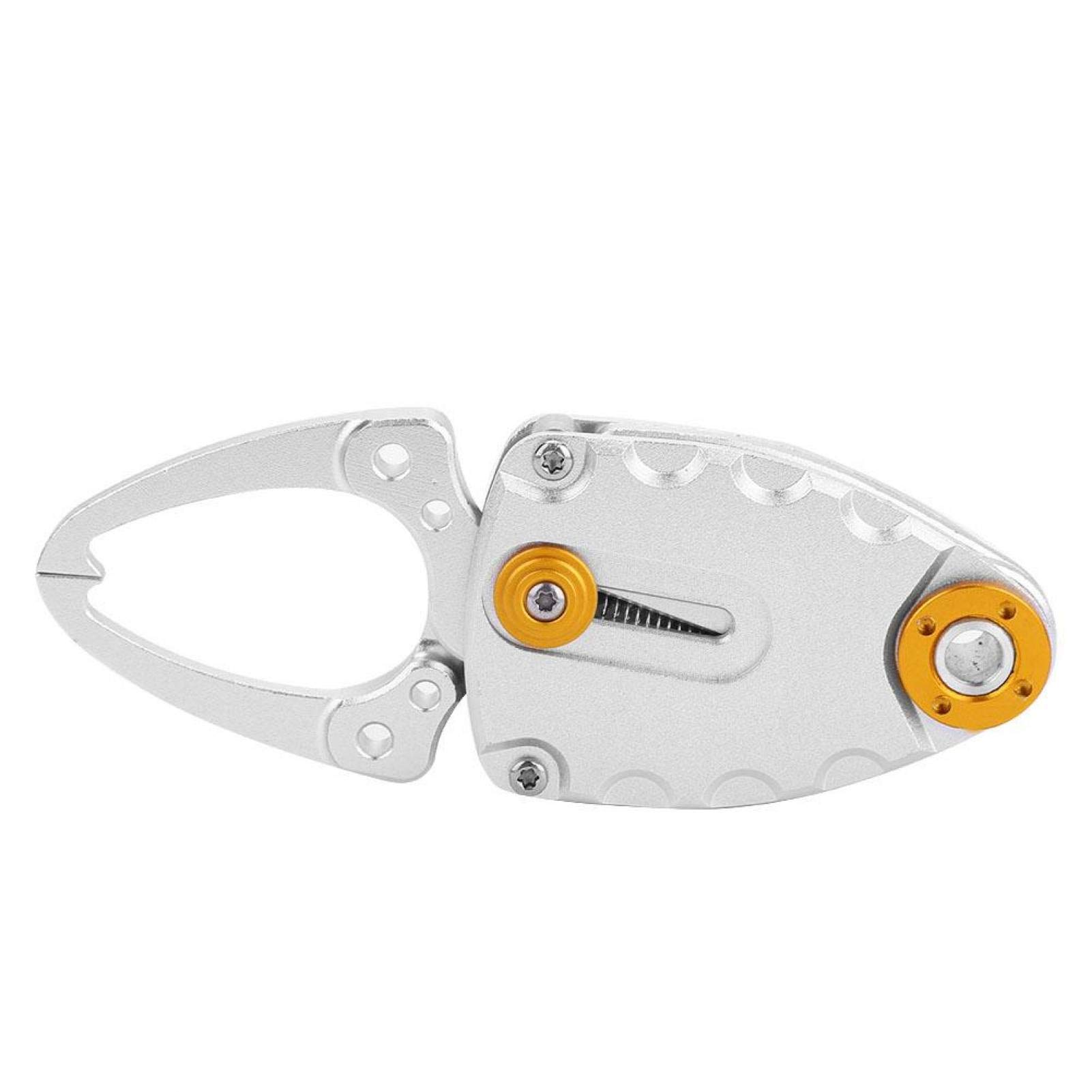 Premium Aluminum Alloy Fishing Gripper - Saltwater Fish Lip Grabber Tool with Trigger Lock for Bass, Trout & Saltwater Fishing | Portable Fish Mouth Clamp for Catch & Release (Silver) | Ideal for Deep Sea, Pier & Freshwater Fishing Adventures