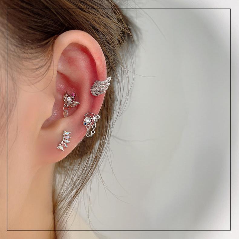 20G Moon Star Hypoallergenic Tragus Helix Studs - Surgical Steel Cartilage Earrings for Sensitive Ears | Perfect for Daily Wear, Piercing Jewelry Gift & Fashion Accessories