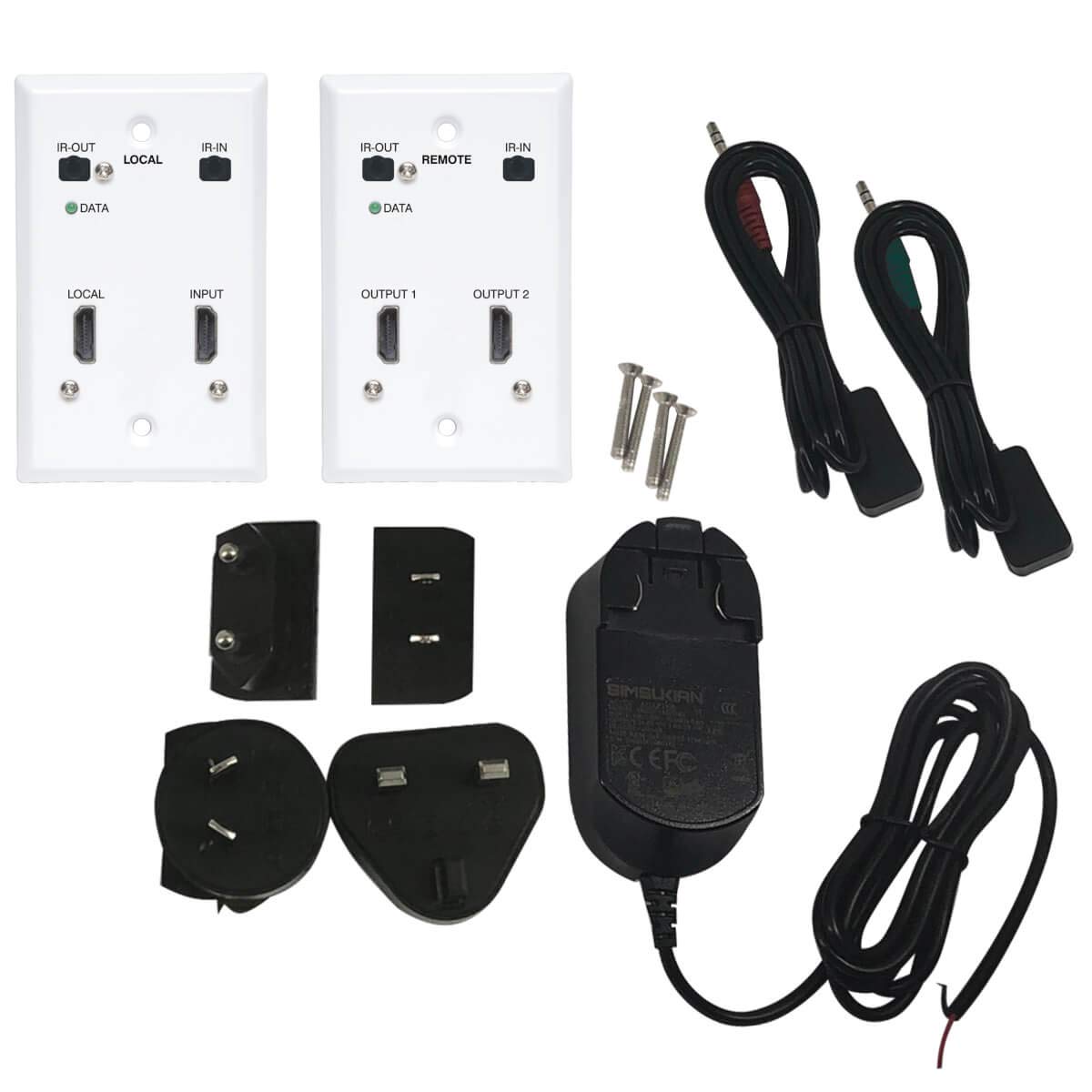 Tripp Lite HDMI Over Cat6 Extender Kit with Wallplate - 4K Dual Output Transmitter & Receiver (B127A-2A1-FHFH) - Perfect for Home Theater, Conference Rooms & Digital Signage