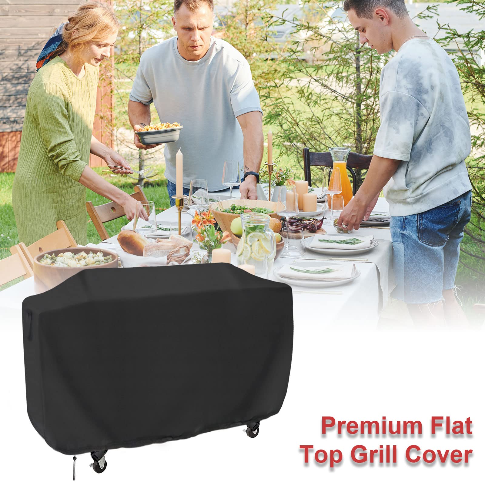 Royal Gourmet GD401 68-Inch Waterproof Flat Top Grill Cover - Fits Propane Gas Grills, Outdoor Griddles & Flat Grills (68