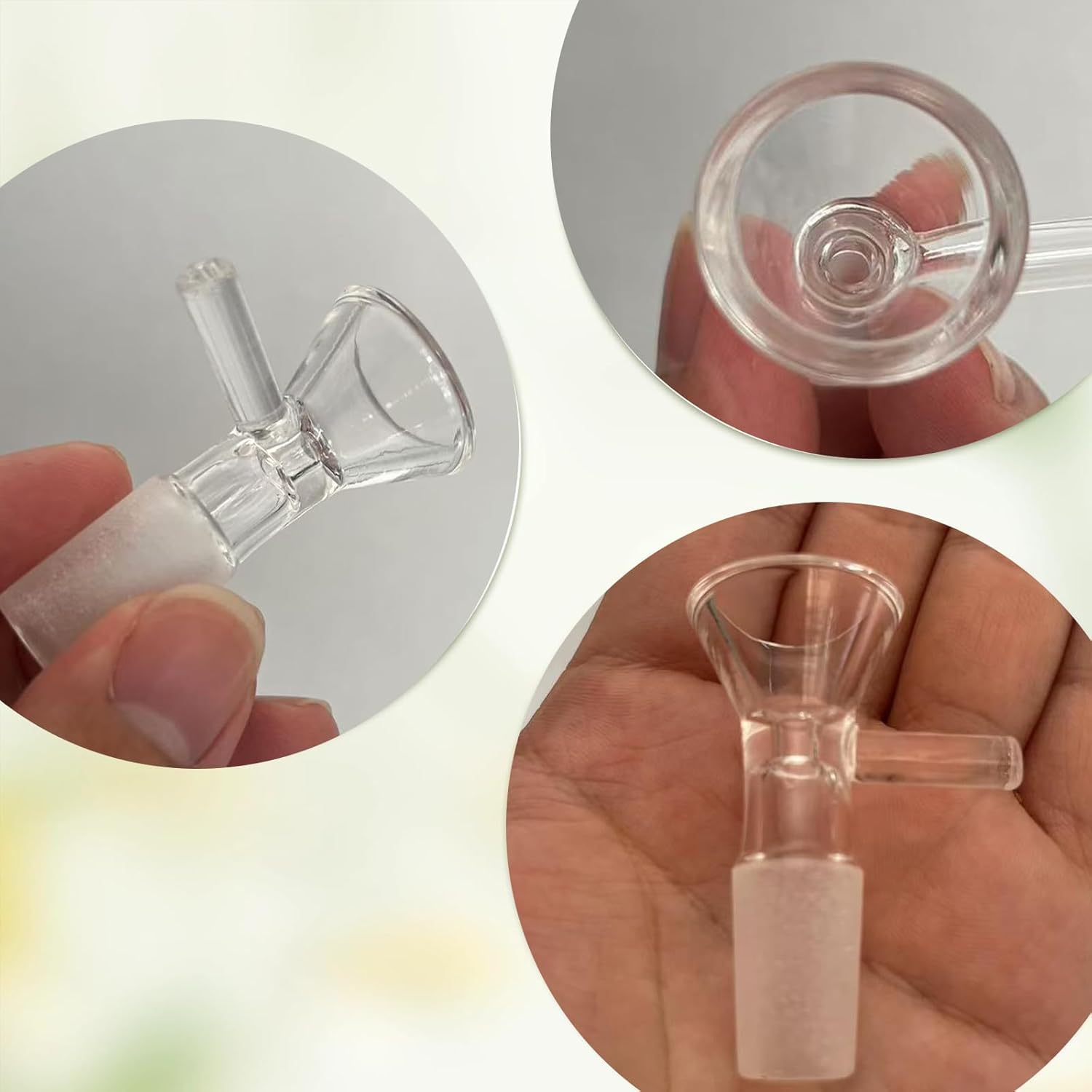 Vibeco 12 Pack 14mm Glass Funnels with Handle - Clear Lab Funnel for Chemistry, Essential Oils, Bottles & Home Brewing - Durable Multipurpose Kitchen & Scientific Glassware