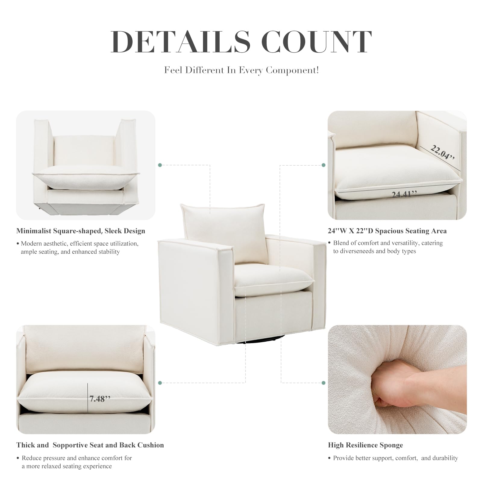 Modern Swivel Accent Chair 34