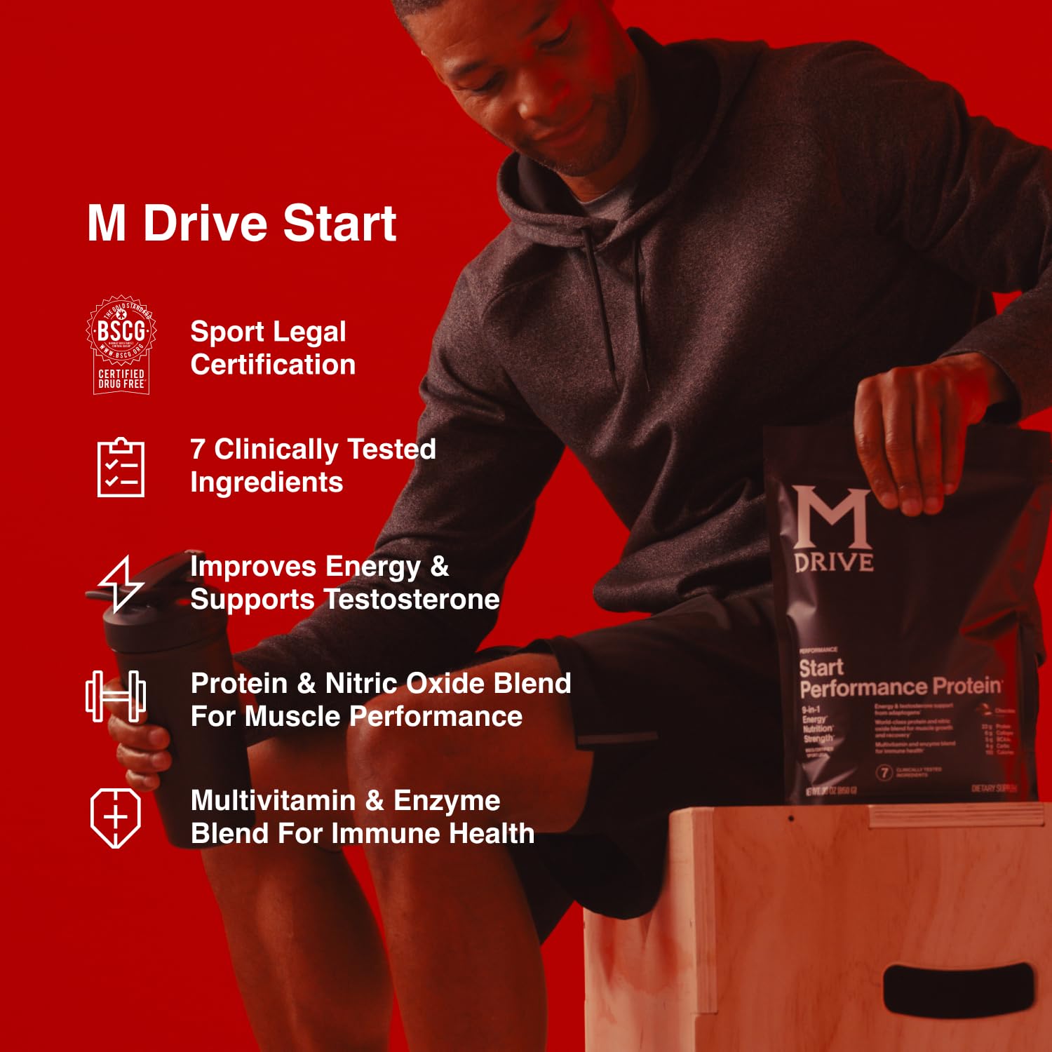 Mdrive Prime Start Supplement - Boost Energy, Strength & Lean Muscle | Supports Digestion, Immune Health, Nitric Oxide & Recovery | Pre-Workout & Post-Workout Support for Men & Women
