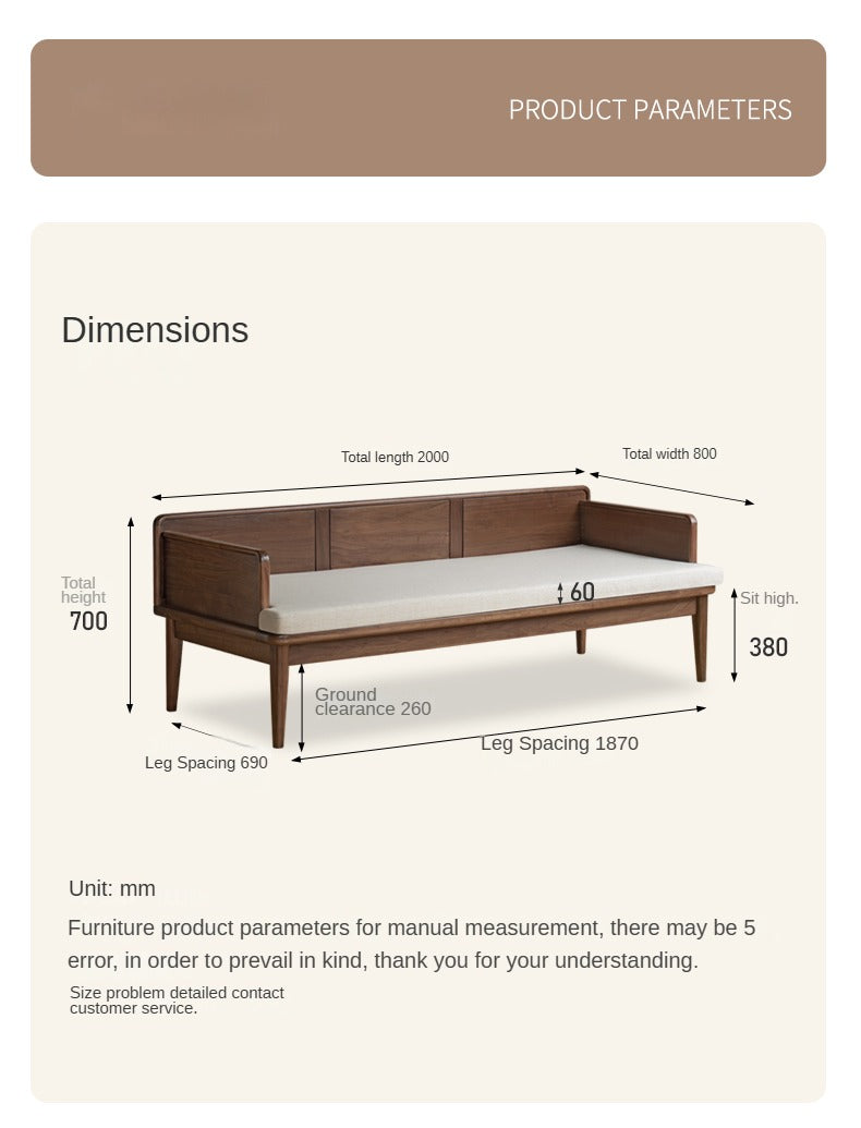 Premium Solid Wood Bed Frame - Black Walnut & Oak - Modern Chinese Style Bedroom Furniture for Master Bedroom or Guest Room