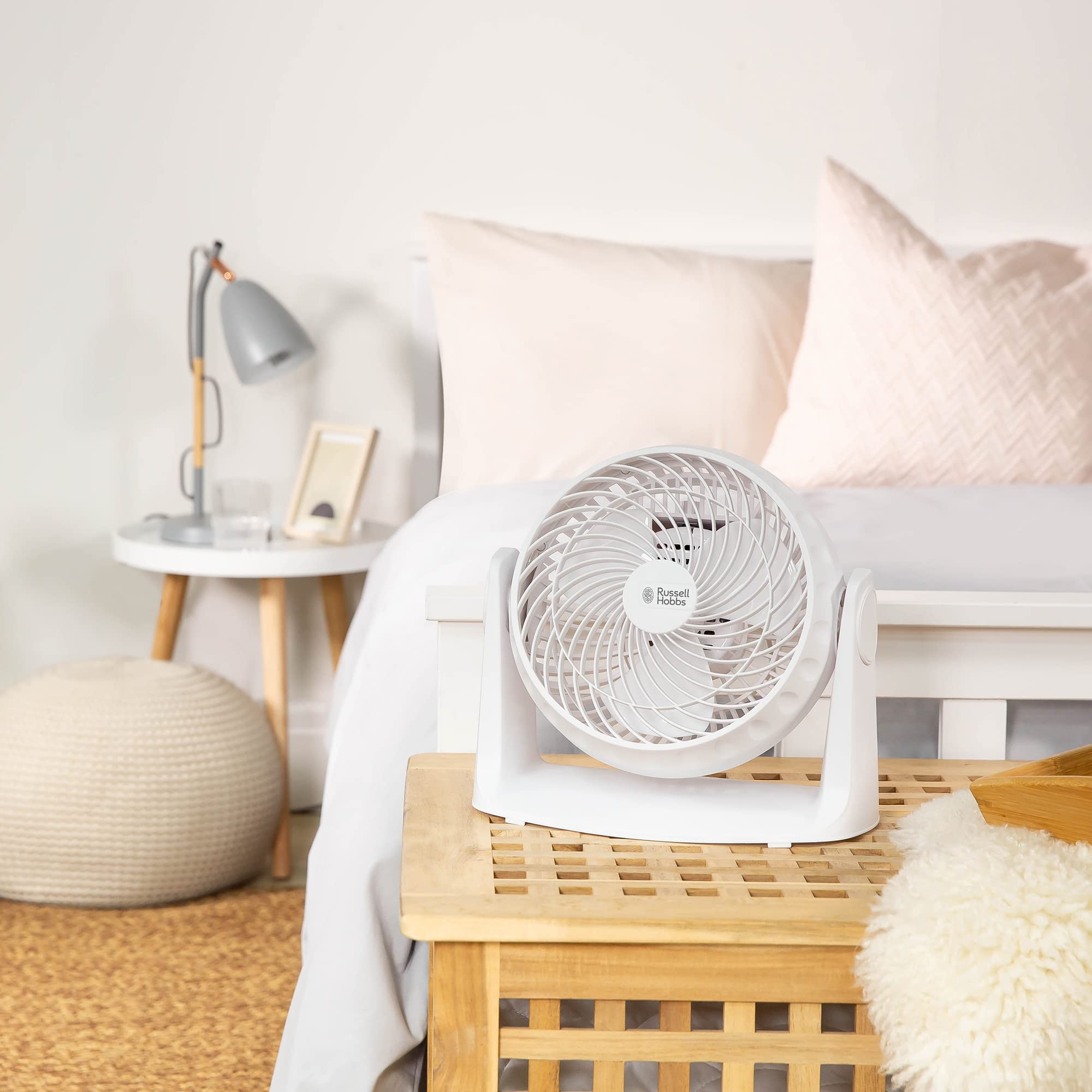 Russell Hobbs 8 Inch High Velocity Desk Fan - 900W Powerful Cooling Fan with 2 Speed Settings & Adjustable Tilt, Freestanding or Wall Mounted for Bedroom, Office, Home & Dorm Use - RHVDF0831