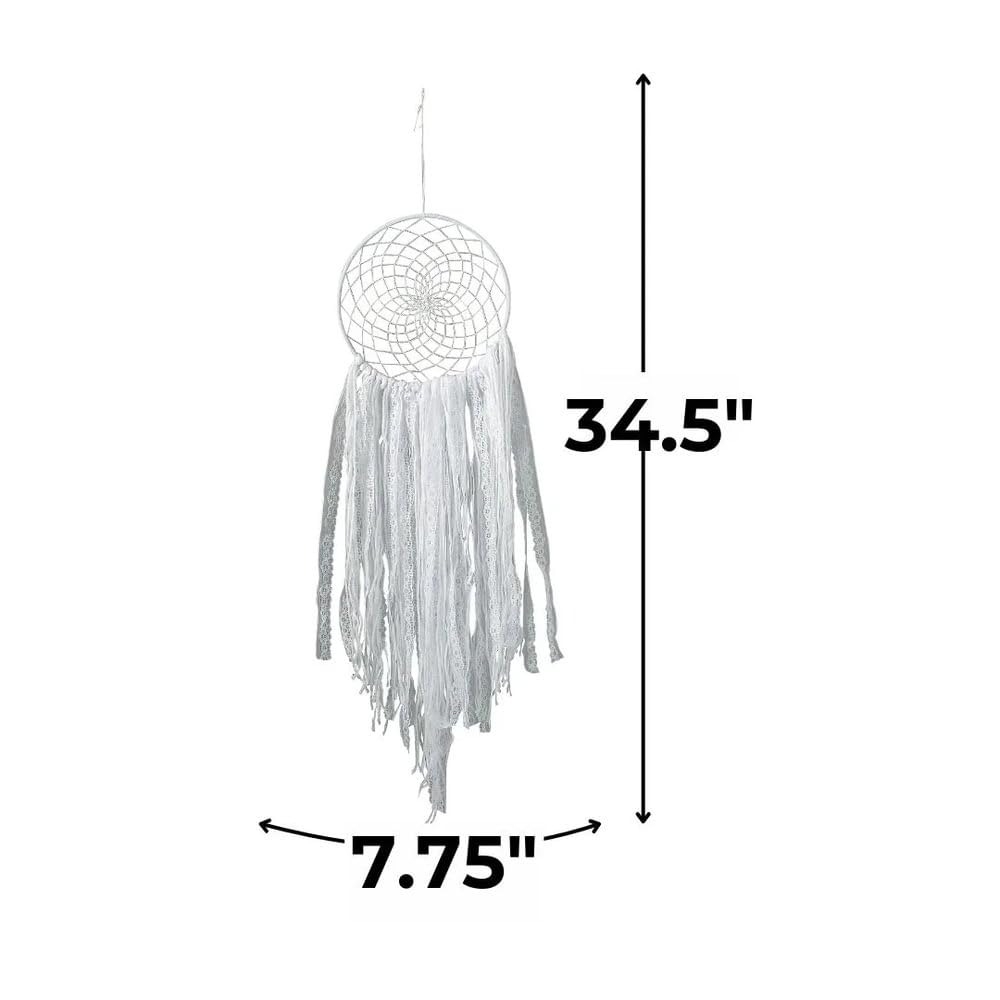 Handmade Cotton Macrame Dreamcatcher - Boho Wall Hanging for Bedroom & Wedding Decor - Natural Home Decoration for Nursery, Living Room & Special Events