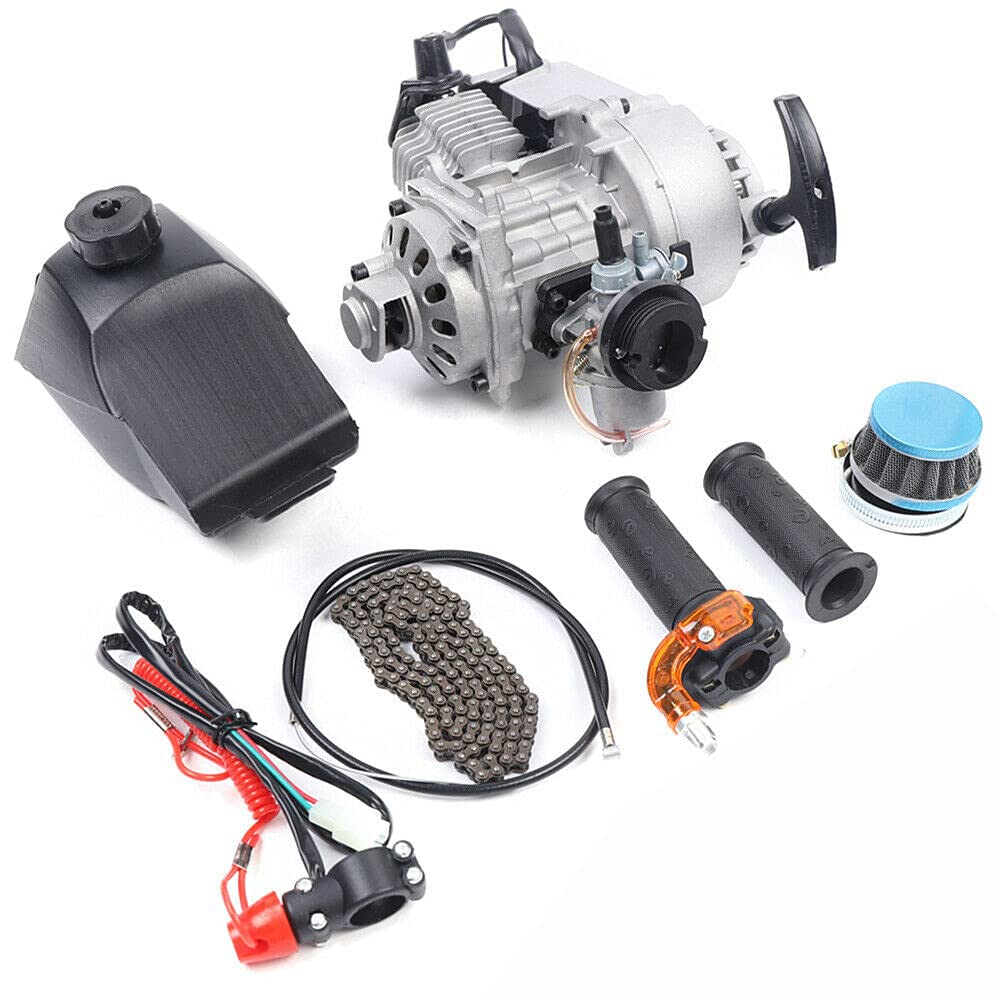 49CC 2 Stroke Engine Motor Kit - Complete Pull Start Racing Motor for Pocket Bike, Mini Dirt Bike, ATV & Scooter Conversion | High Performance Motorized Bike Engine for Off-Road Racing & DIY Projects