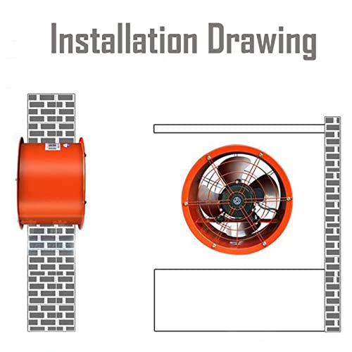INTSUPERMAI 8 Inch Explosion-Proof Axial Fan - 220V 1400RPM Wall Mount Ventilation Fan for Kitchen, Warehouse & Workshop | High Airflow Tube Fan with Cylinder Pipe Design | Perfect for Industrial Exhaust, Window Ventilation & Air Circulation