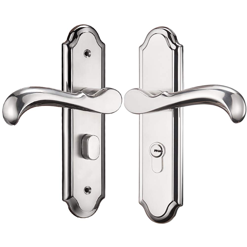 Victorian Scroll Door Handle Lever - Satin Nickel for Bedroom Privacy