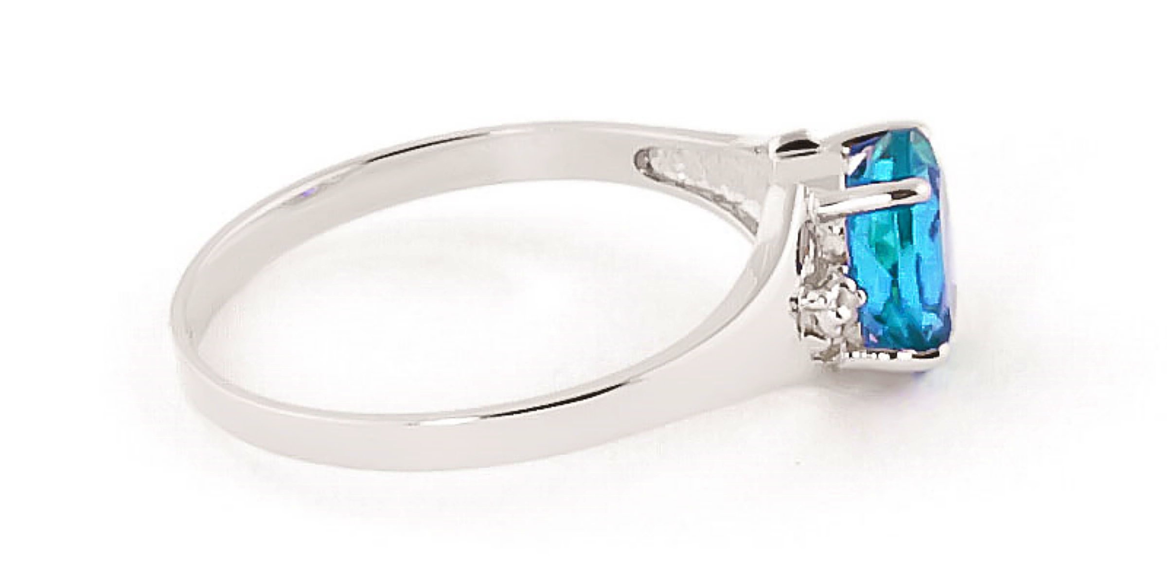 14K Yellow, White & Rose Gold Galaxy GG Ring with Natural Diamonds & Blue Topaz - Elegant Jewelry for Weddings, Anniversaries & Special Occasions