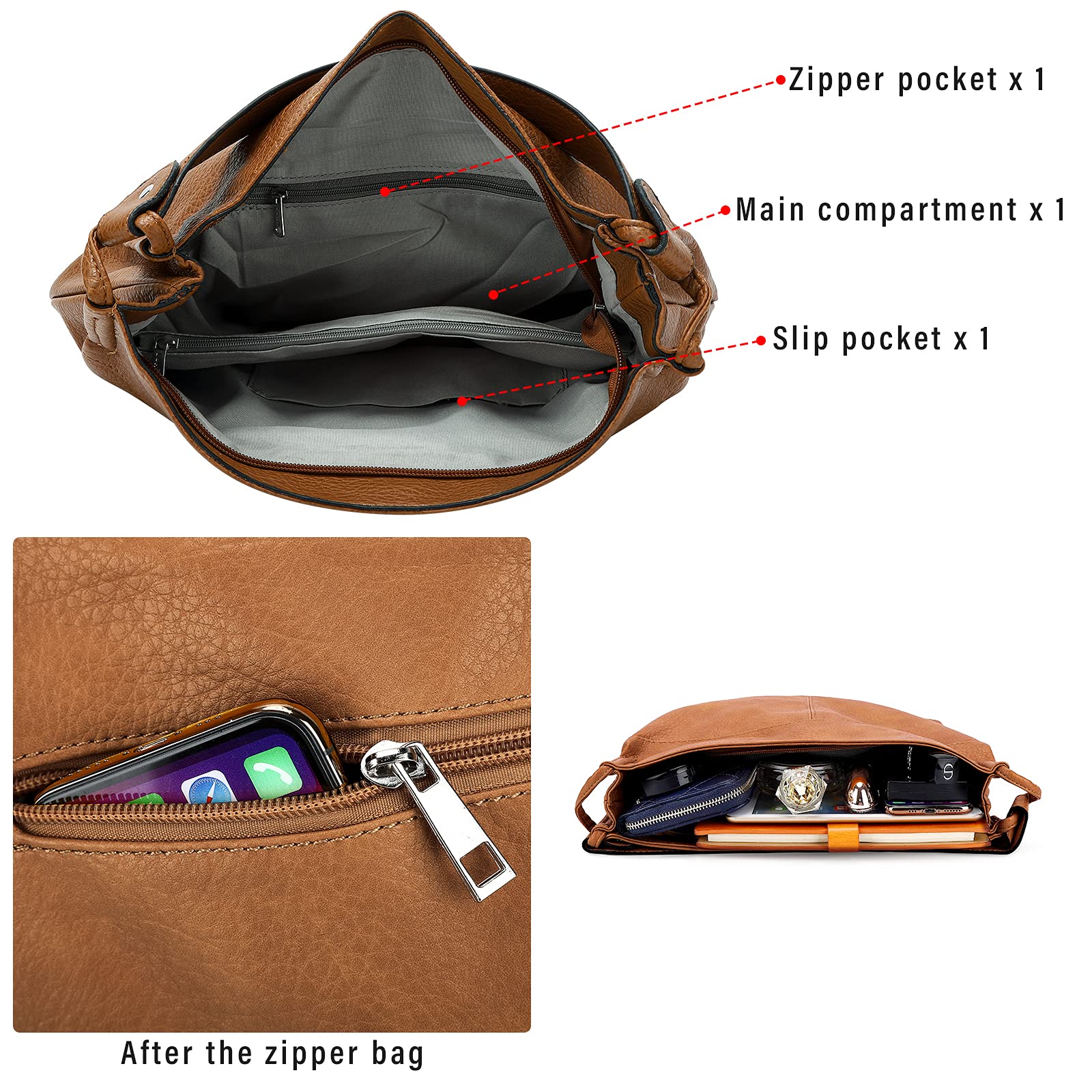 Women's Convertible Backpack Purse - Crossbody Shoulder Handbag in Brown | Fashionable & Functional for Work, Travel & Daily Use