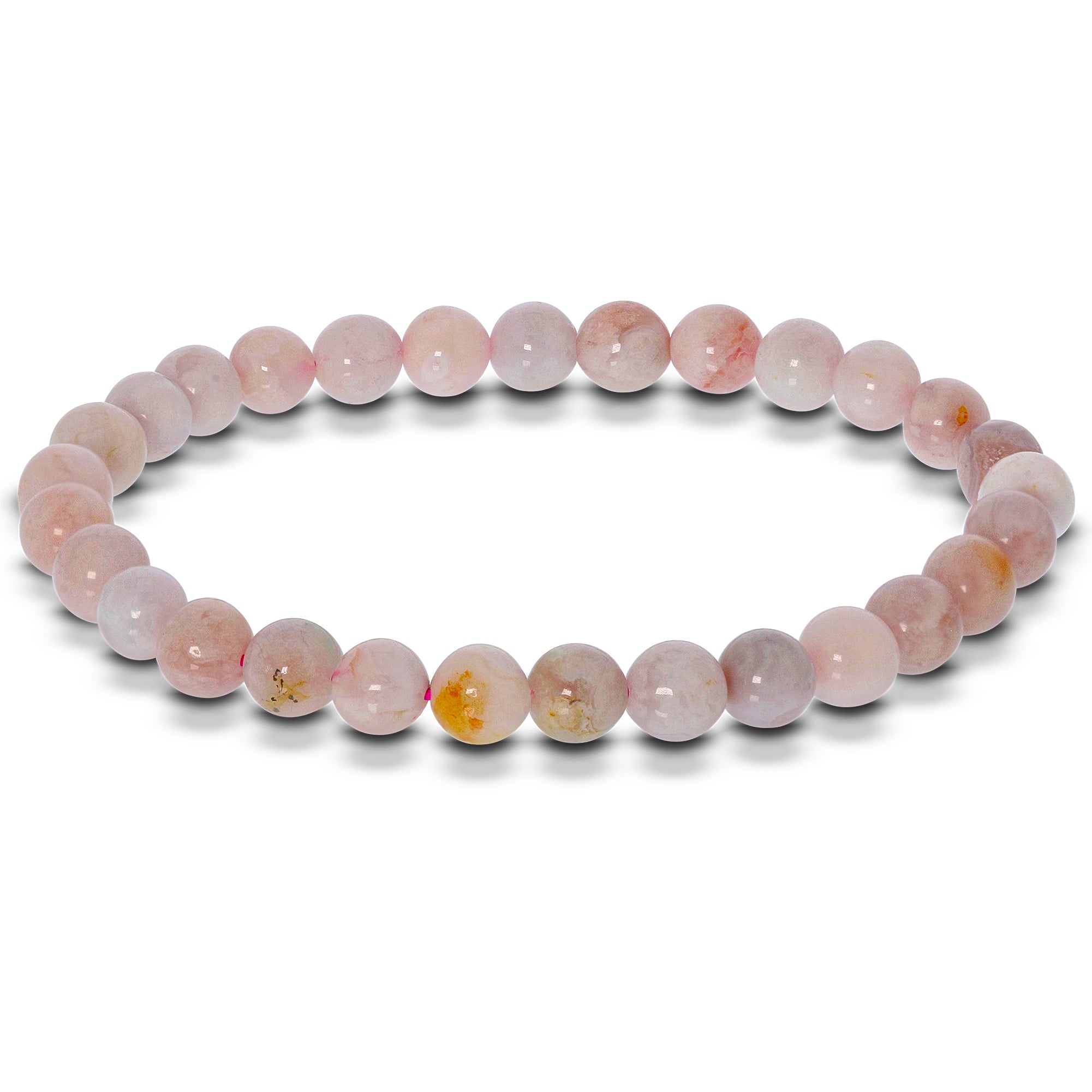 6mm Cherry Flower Agate Gemstone Bead Stretch Bracelet for Women & Men - Healing Crystal Jewelry for Meditation, Yoga & Positive Energy