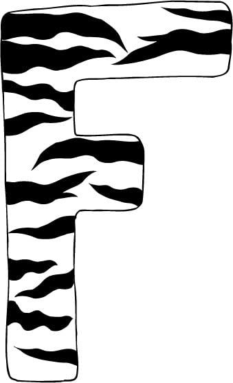 10in. Zebra Animal Print Alphabet Letter Decals Stickers A to Z for Kids Room Decor, Nursery Wall Art, DIY Crafts & Scrapbooking
