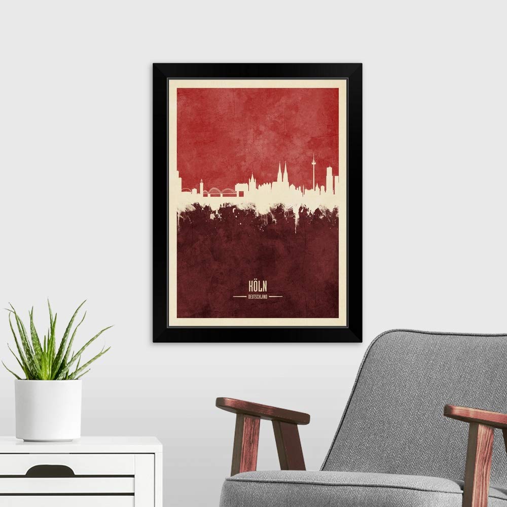 Germany Cologne Skyline Black Framed Wall Art Print - Premium Cityscape Artwork for Home & Office Decor