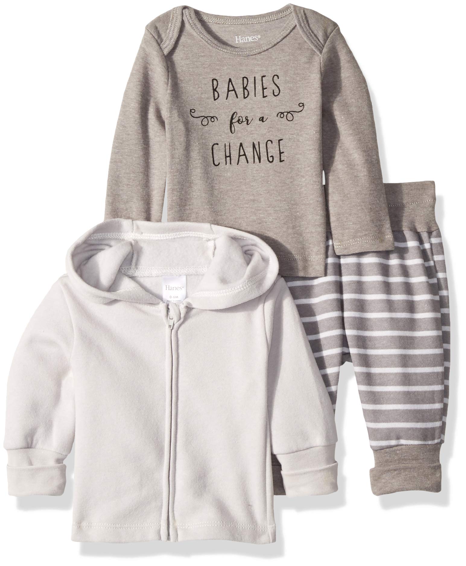 Hanes Ultimate Baby Flexy Jogger Set - Soft Fleece Hoodie & Long Sleeve Crew for Infants & Toddlers - Cozy Winter Outfits, Playtime Comfort & Casual Wear