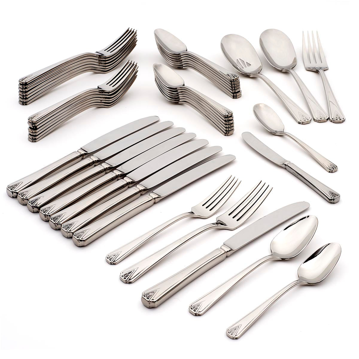 Deauville 1929 45-Piece Stainless Steel Flatware Set - Elegant Silverware for Fine Dining, Wedding Gifts & Formal Dinner Parties