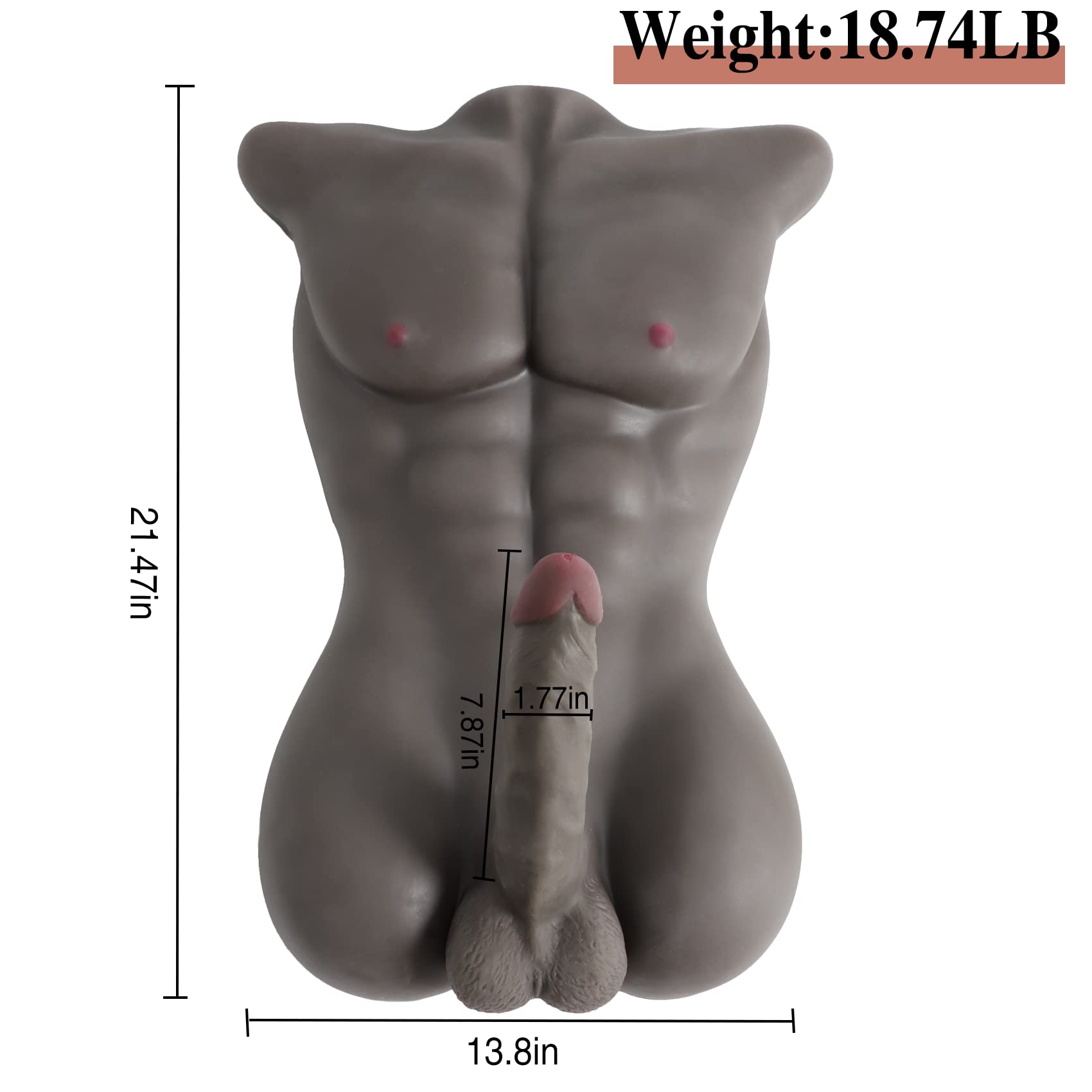 Realistic Male Sex Doll for Women - Lifelike Torso with Big Dildo & Tight Anal for Solo Play, Couples & Threesomes - 18.74LB Adult Toy for Female Pleasure & Fantasy Fulfillment (Perfect for Home Use, Spicing Up Relationships & Exploring Fantasies)