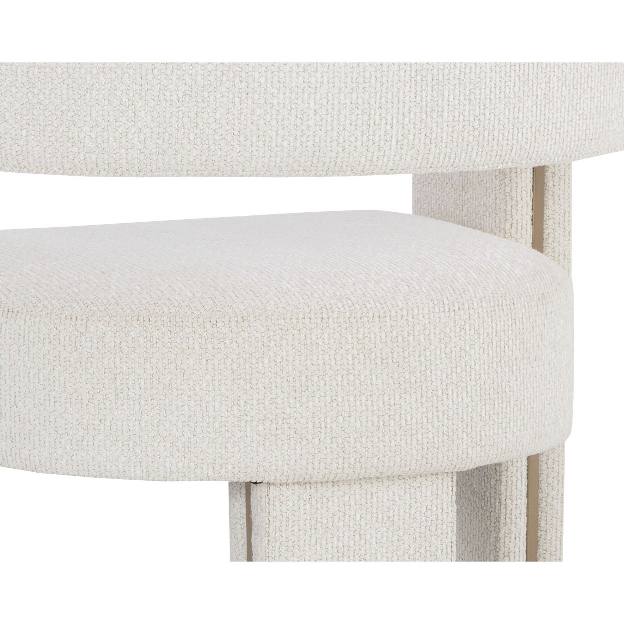 Adamina Dining Armchair - Modern Upholstered Side Chair with Light Barley Fabric - Perfect for Kitchen, Dining Room, and Home Office Seating