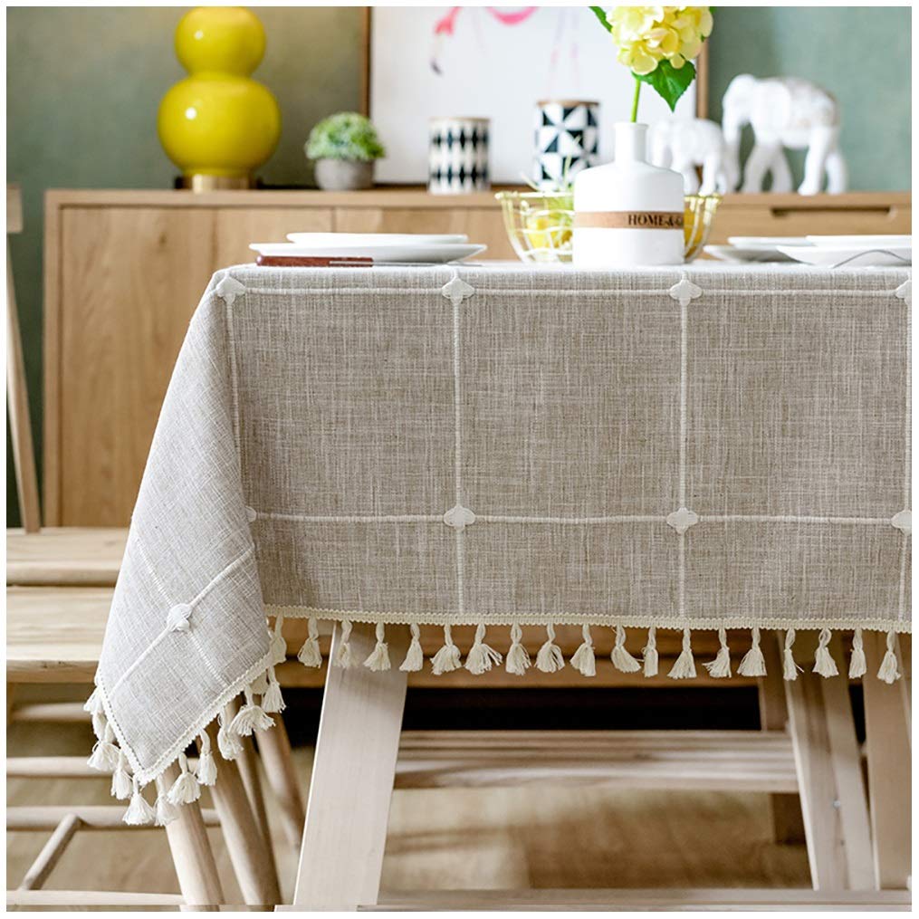 Premium Gray Rectangle Table Skirt & Tablecloth Set - 130x220cm (86in) - Elegant Table Cover for Christmas, Weddings, Banquets & Events