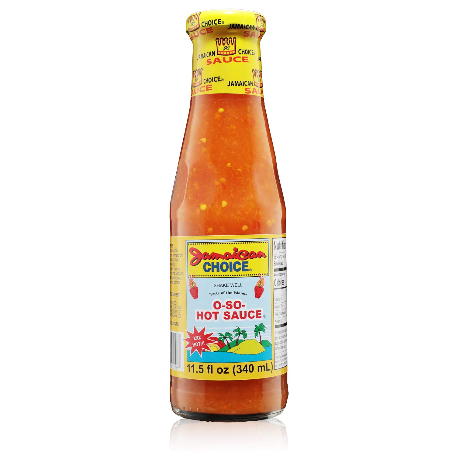 Jamaican Choice O-SO-Hot Pepper Sauce - 11.5oz Bottle | Authentic Caribbean Hot Sauce for Cooking, Grilling & Seasoning | Perfect for Jerk Chicken, Tacos & BBQ