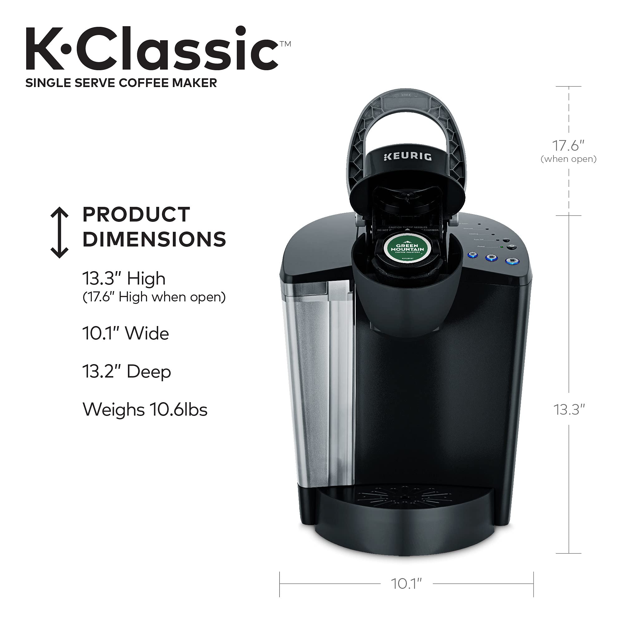 Keurig K-Classic Single Serve Coffee Maker with Green Mountain Pumpkin Spice K-Cup Pods (32 Count) - Perfect for Home, Office & Holiday Gifting