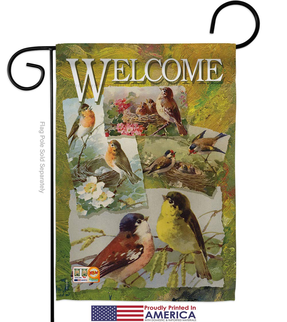 Bird Collage Garden Flag Set - 13
