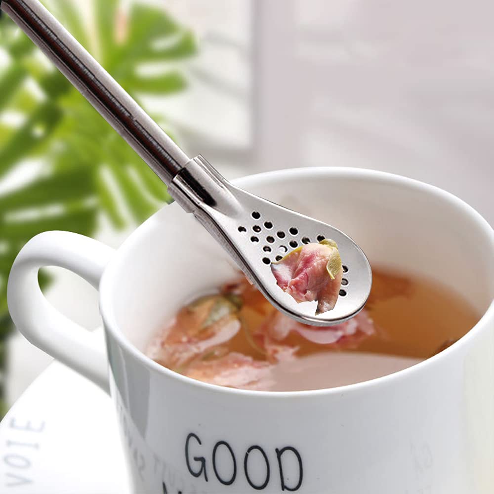 Stainless Steel Yerba Mate Bombilla Straw with Filter - 4 Pack for Tea & Coffee