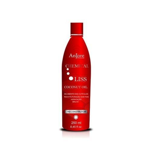 Anjore Chemical Liss Coconut Oil Cuticle Sealer & Hair Reconstructor Treatment - 250ml for Damaged Hair Repair & Frizz Control - Salon Quality at Home
