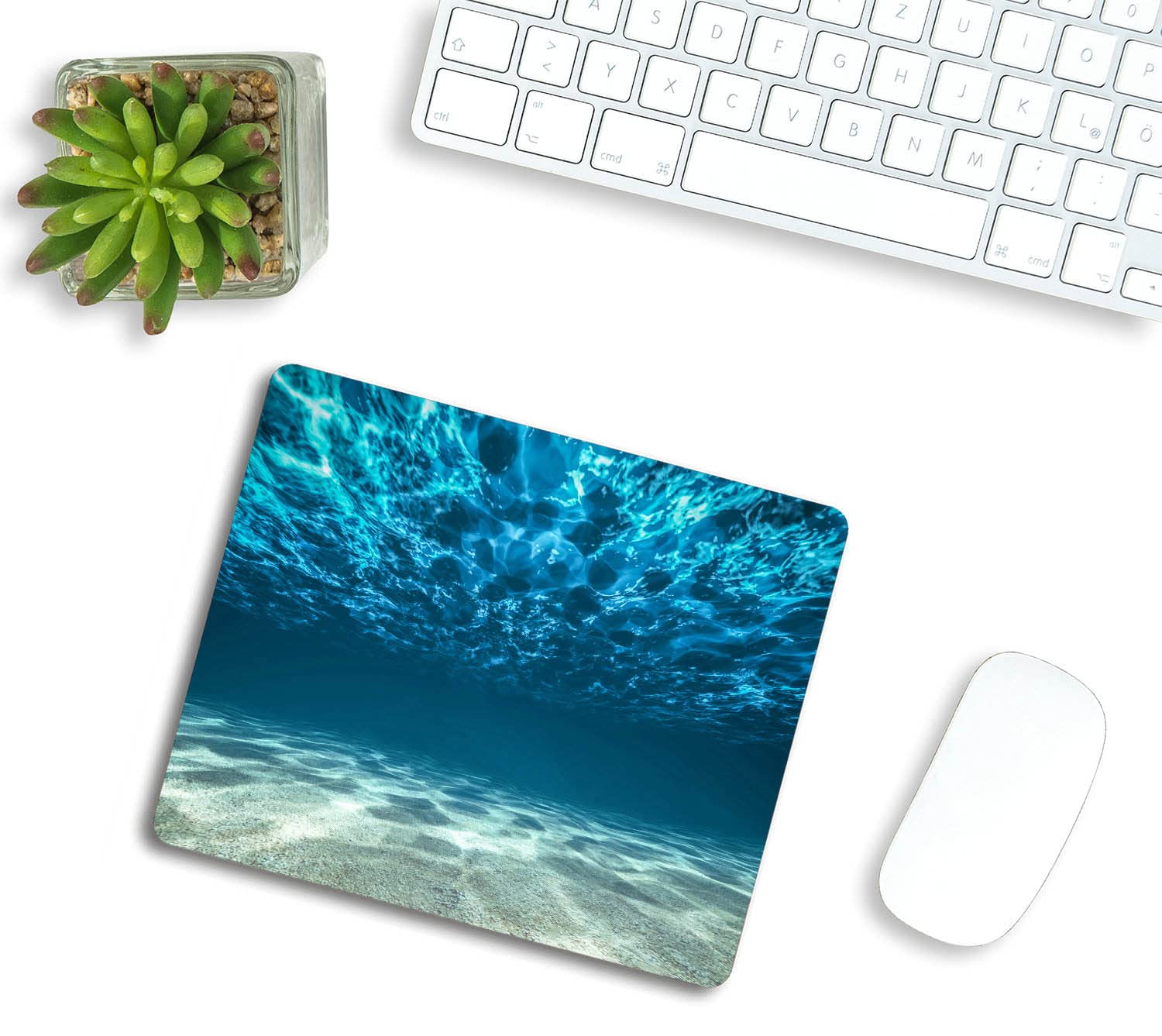 Premium Washable Non-Slip Mouse Pad - Ocean Underwater Design Square Cloth Mousepad for Office, Laptop & Computer Desk - Perfect for Gaming, Work & Home Office Use with Wireless Mouse