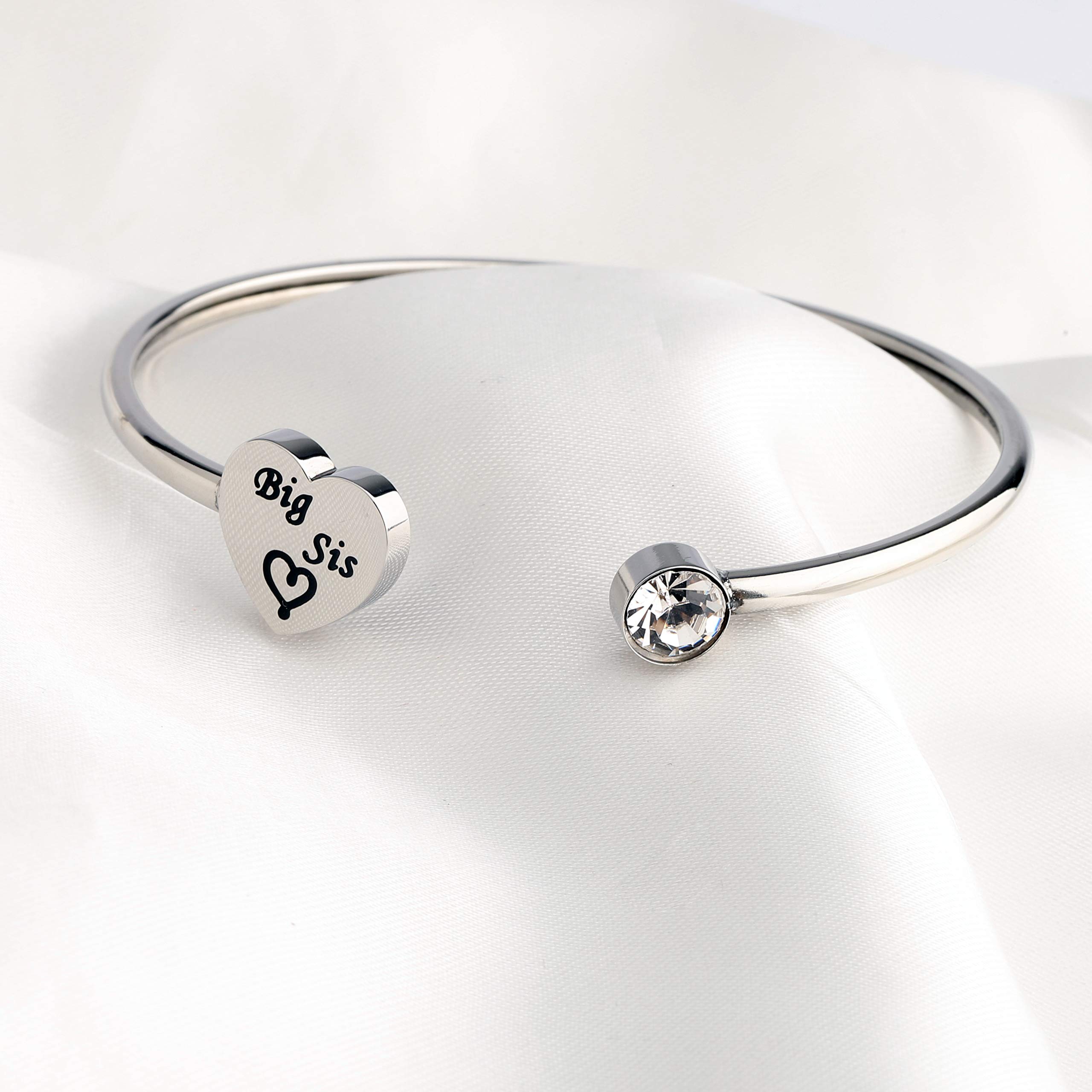 3 Sisters Bracelet Set - Big Sister Middle Sister Little Sister Cuff Bangle Bracelets - Sister Jewelry Gift for Family & Friends - Perfect for Birthdays, Anniversaries & Sister Bonding Moments