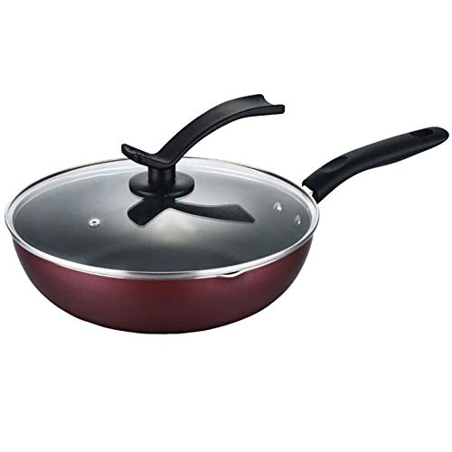 GYDCG Japanese-Style Maifan Stone Non-Stick Deep Frying Pan - 32cm Flat Bottom Wok for Gas Stove, Universal Cookware for Stir Fry, Deep Frying & Sauteing - Perfect for Home Kitchen & Restaurant Use