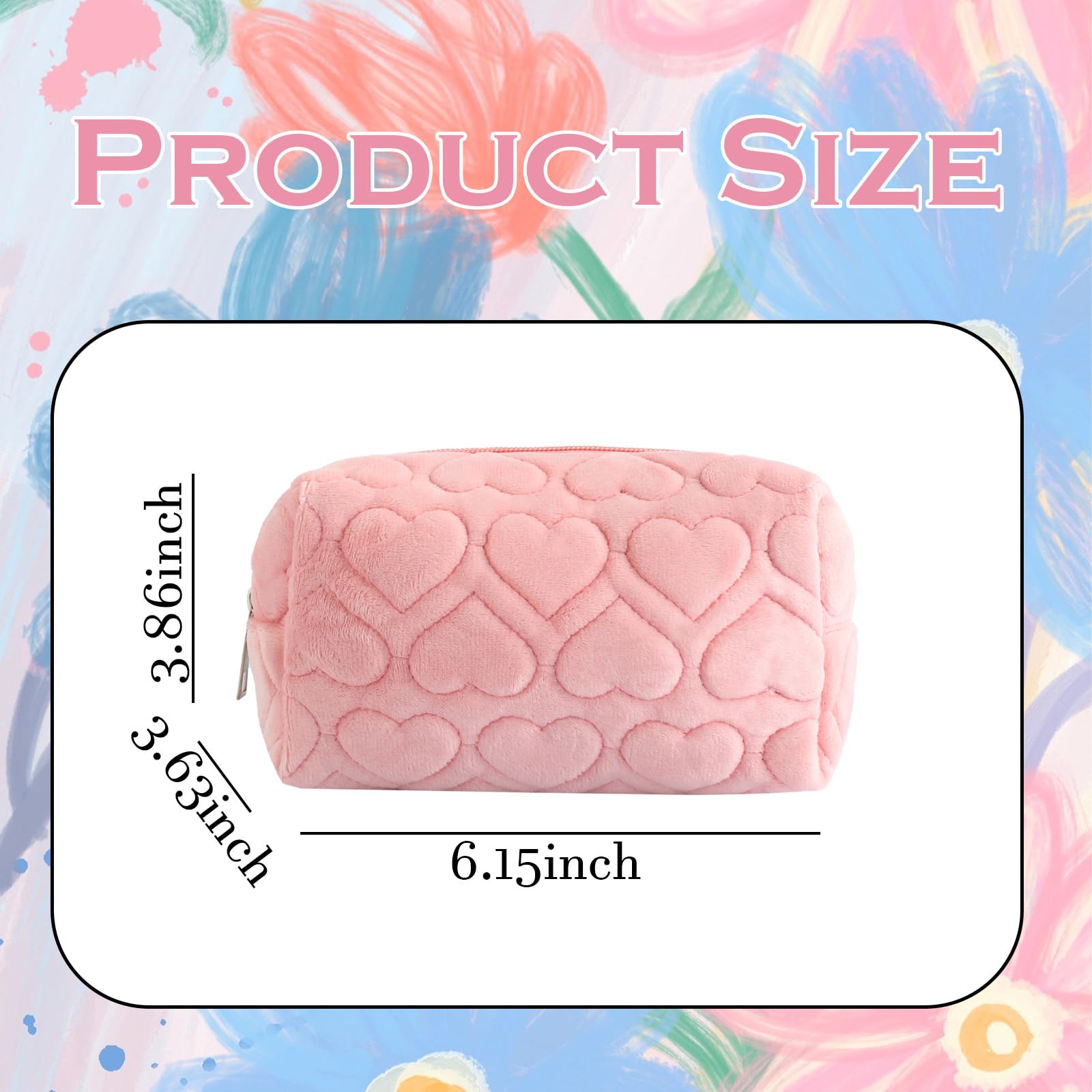 LYDZTION Large Plush Makeup Bag for Women - Waterproof Travel Cosmetic Organizer with Zipper, Solid Color Toiletry Pouch for Makeup Brushes & Skincare (Perfect for Travel, Gym, and Daily Use)