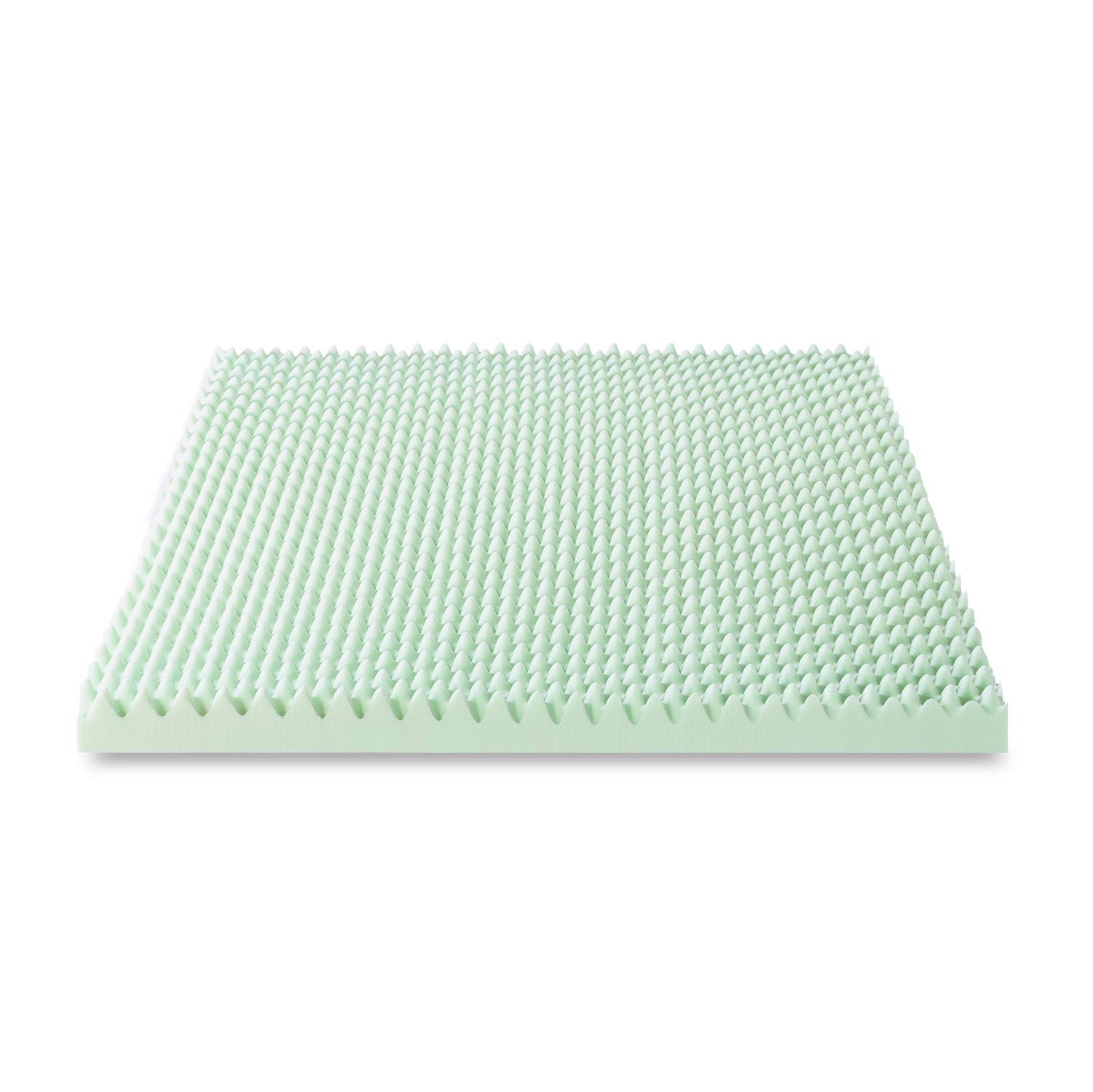 4 Inch Egg Crate Memory Foam Mattress Topper with Green Tea Infusion - CertiPUR-US Certified, King Size for Pressure Relief & Cool Sleep - Perfect for Back Pain Relief, Guest Beds & Dorm Rooms