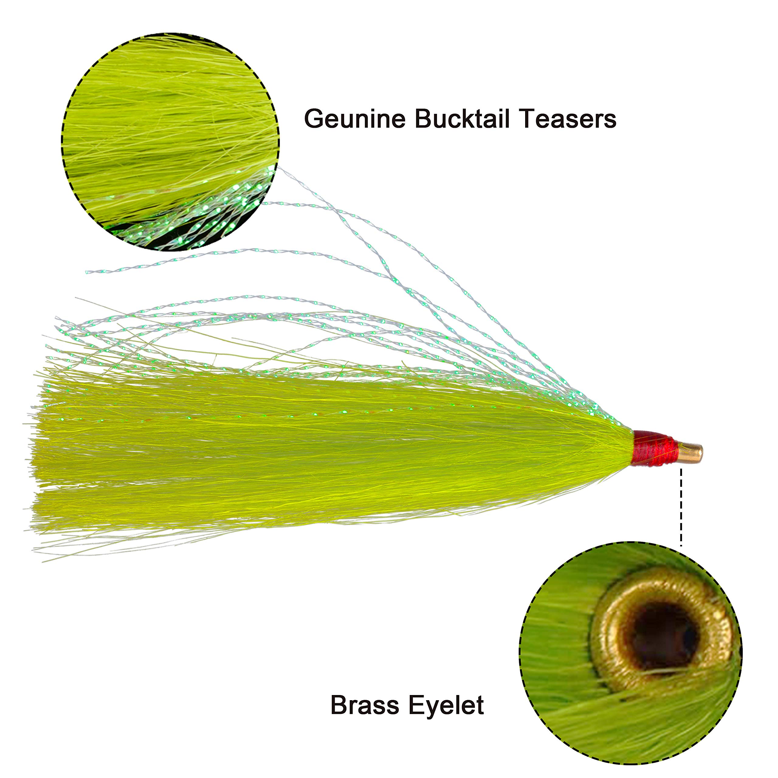 Saltwater Bucktail Fishing Lures 10pcs Kit for Cod & Plugs - Perfect for Offshore Angling
