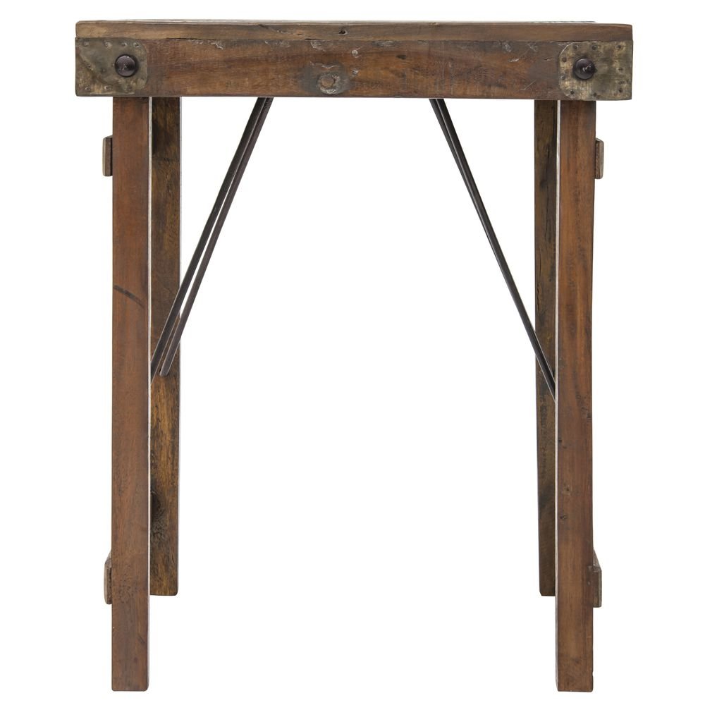 Recycled Wooden Side Table with Folding Legs - KALALOU NGN1122 - Compact & Space-Saving Accent Table for Small Spaces, Bedroom, Living Room, or Balcony