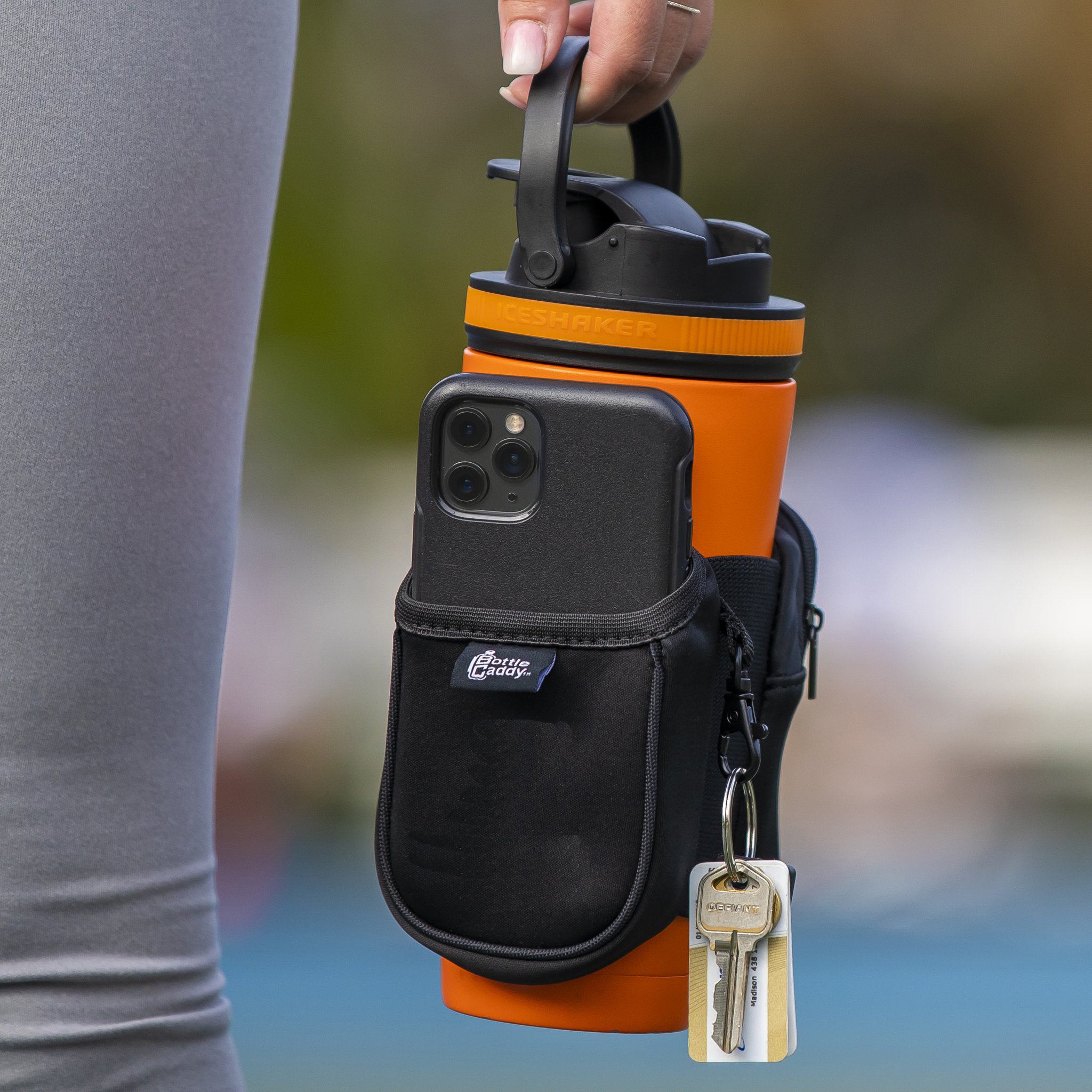 Premium Bottle Caddy Holder for 20oz & 26oz Ice Shaker Bottles - Durable Water Bottle Organizer for Gym, Workout, Camping & Travel Accessories