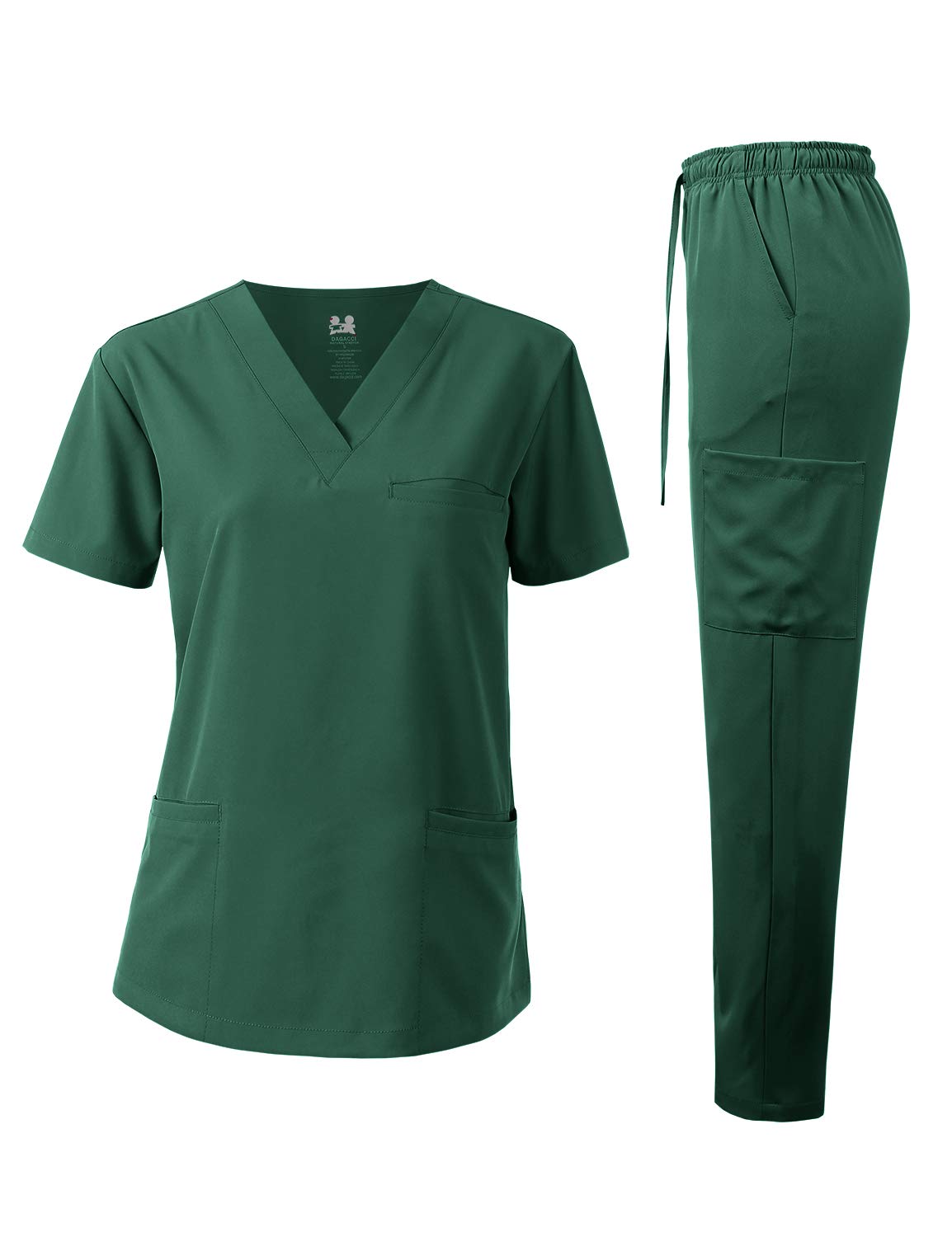 **Dagacci Unisex 4-Way Stretch Medical Scrubs Set - Top & Pants for Doctors, Nurses & Healthcare Professionals - Comfortable & Durable for Long Shifts**