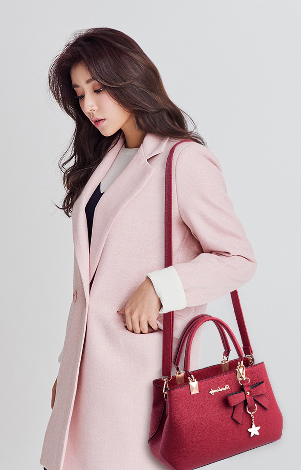 Dreubea Women's Leather Handbag - Stylish Tote Shoulder Purse & Crossbody Bag for Work, Travel & Everyday Use