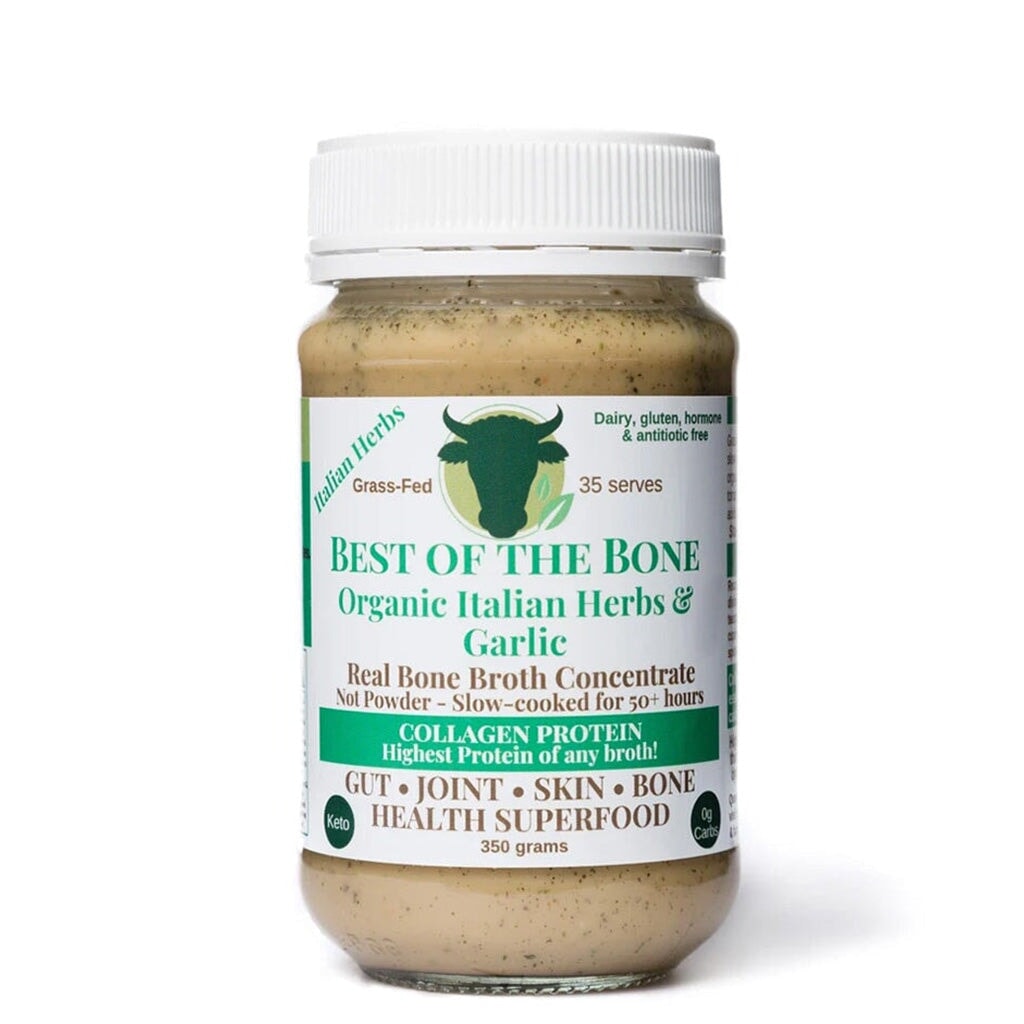 Best Bone Broth Concentrate with Italian Herbs & Garlic - Grass-Fed Collagen Protein for Gut Health & Immunity - Perfect for Keto, Paleo Diets & Homemade Soups