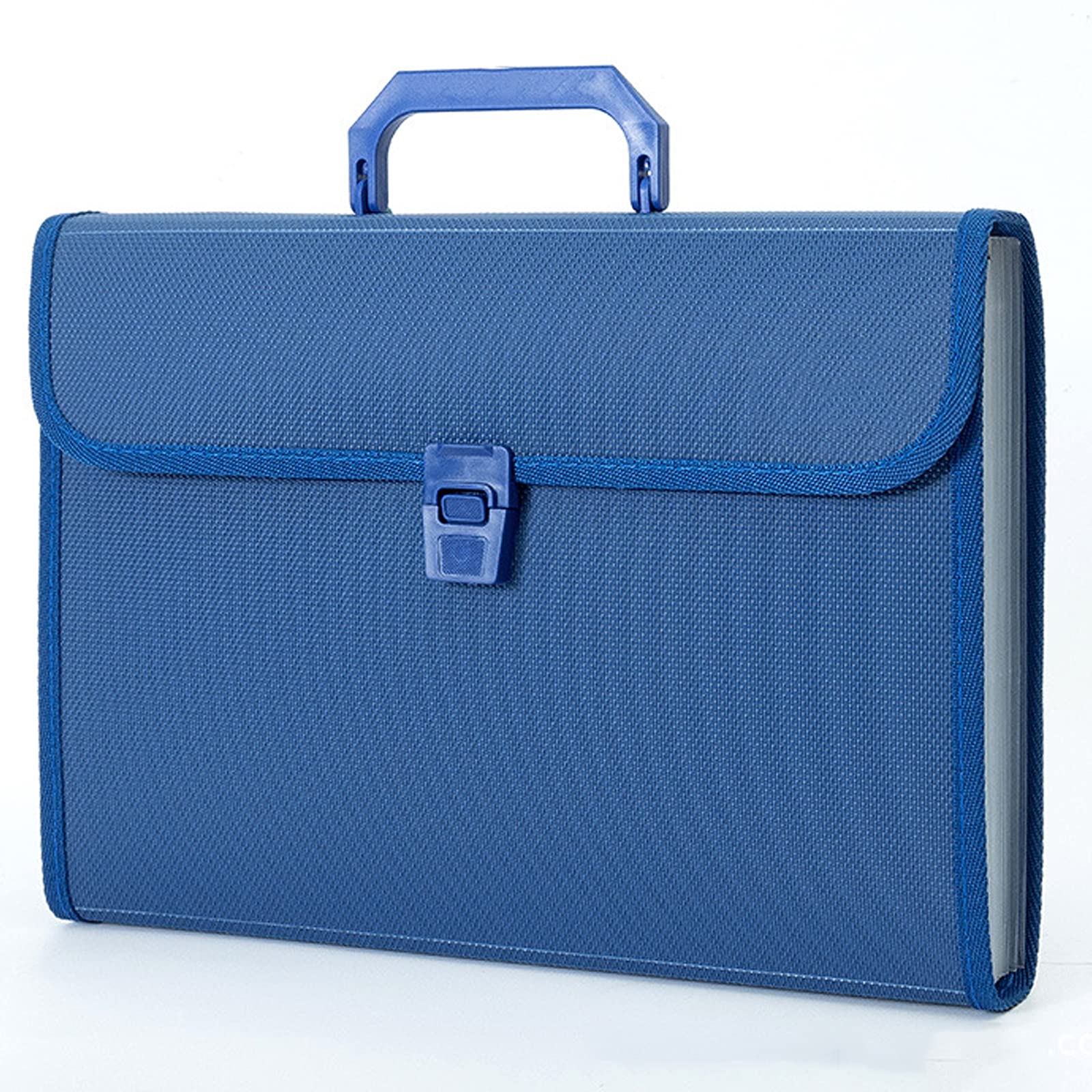 BKWJ 13-Pocket Expanding File Folder Organizer - Waterproof Document Organizer Box with Handle for Office & Home Use - Perfect for Bills, Receipts, Tax Papers & School Documents (Blue)