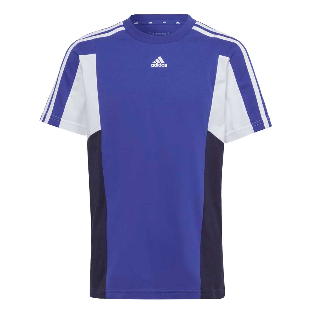 Adidas Kids' Colorblock 3 Stripes T-Shirt - Junior Athletic Tee for Boys & Girls | Perfect for School, Sports & Casual Wear (HR6361)