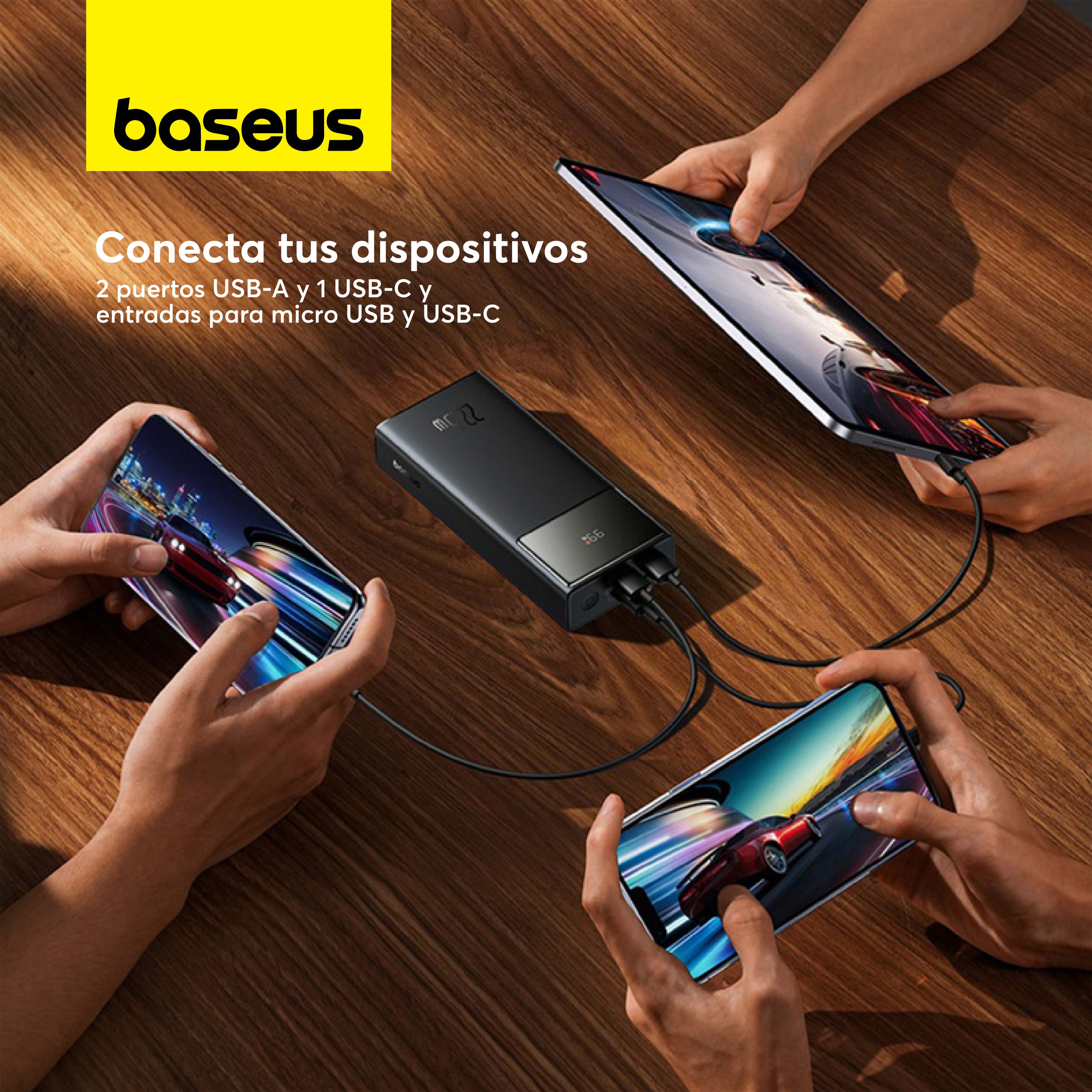 Baseus 30000mAh Power Bank with Digital Display, 22.5W Fast Charging, USB to Type-C Cable Included - Portable Charger for Travel, Camping, and Emergency Power Backup (Black)