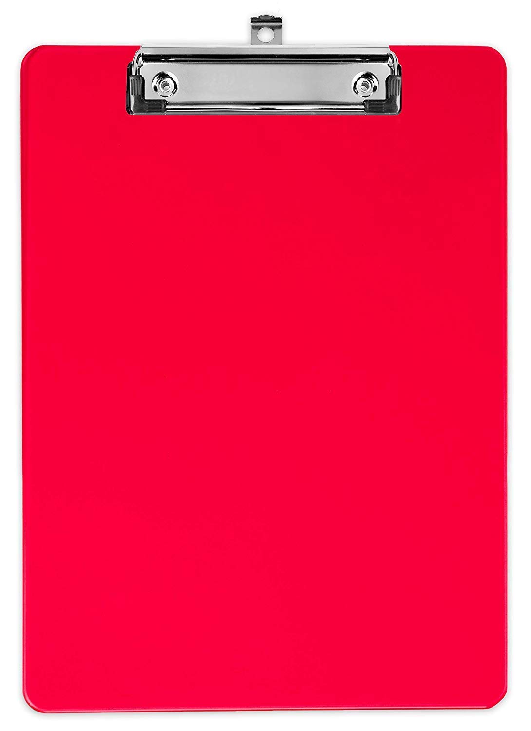 12-Pack Red Plastic Clipboards with Low Profile Clip - 12.5 x 9 Inch, Holds 100 Sheets - Durable Acrylic Clipboard Set for School, Office & Home Organization - Perfect for Students, Teachers & Professionals (Aesthetic School Supplies for Boys & Girls)