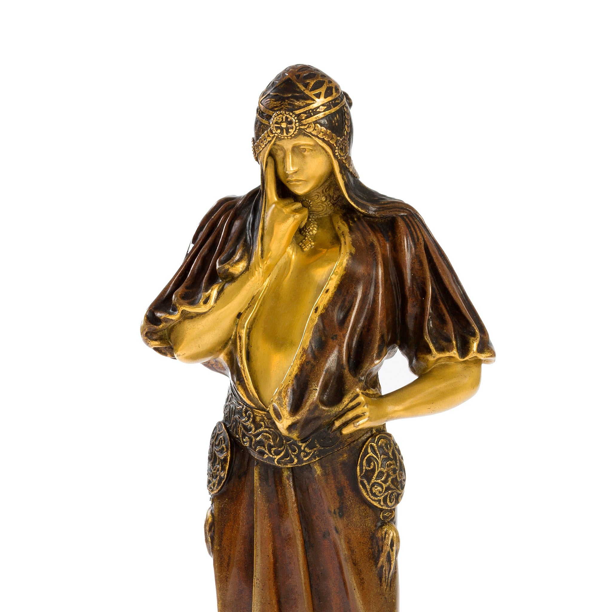 Antique Bronze Sculpture of Sarah Bernhardt as Princess Lointaine by Marius Mars Vallet - French Art Nouveau Statue for Home Decor & Theater Lovers