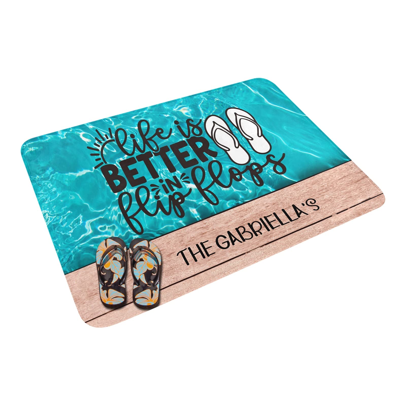 Custom Personalized Family Name Doormat - Non-Slip Outdoor Entrance Rug 30x18 Inch for Pool, Bath, Kitchen & Entryway - Durable Indoor/Outdoor Decor Mat for Home, Patio & Backdoor