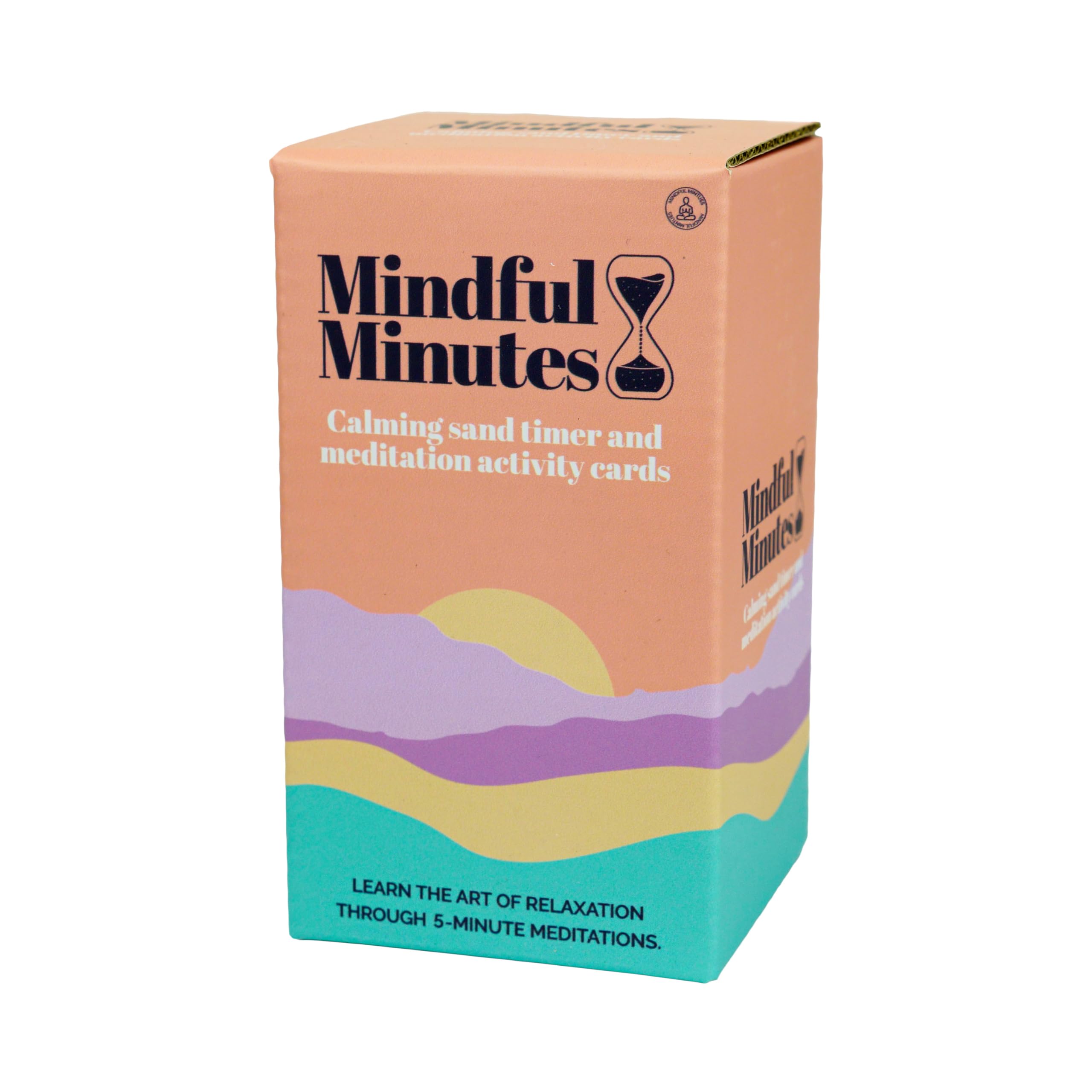 Mindful Minutes Meditation Cards with 5-Minute Sand Timer - Anxiety Relief & Self-Care Affirmation Kit for Mindfulness Practice | Perfect for Yoga, Therapy Sessions & Stress Management at Home or Office