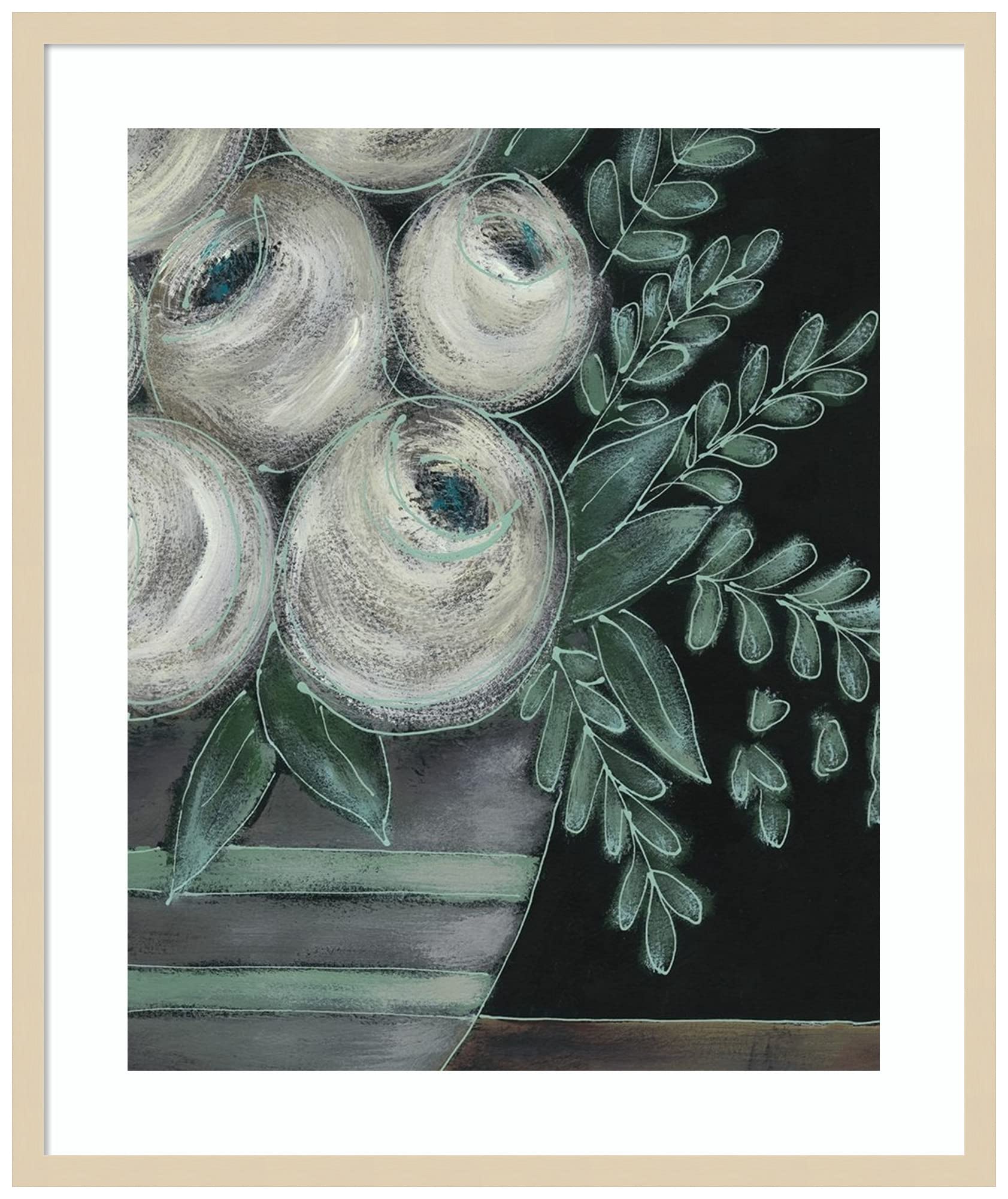 Amanti Art Wood Framed Wall Art Print - Greenhouse Bouquet II by Regina Moore, 28x33 Inches, Svelte Natural Frame - Large Floral Painting for Living Room, Bedroom & Office Decor