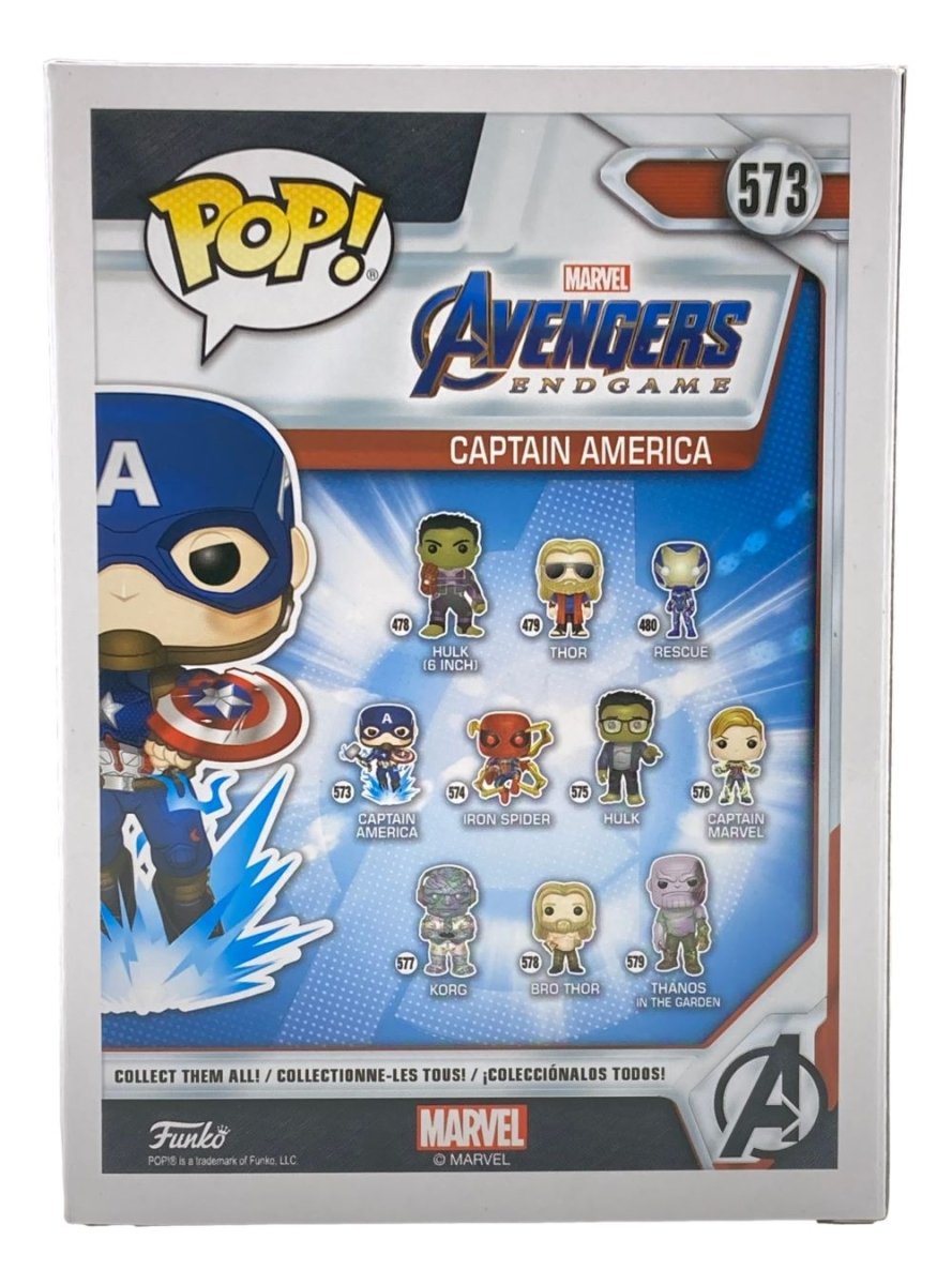 Chris Evans Signed Captain America Avengers Endgame Funko Pop #573 with COA - Rare Collectible for Marvel Fans, Movie Memorabilia, Gift for Superhero Lovers
